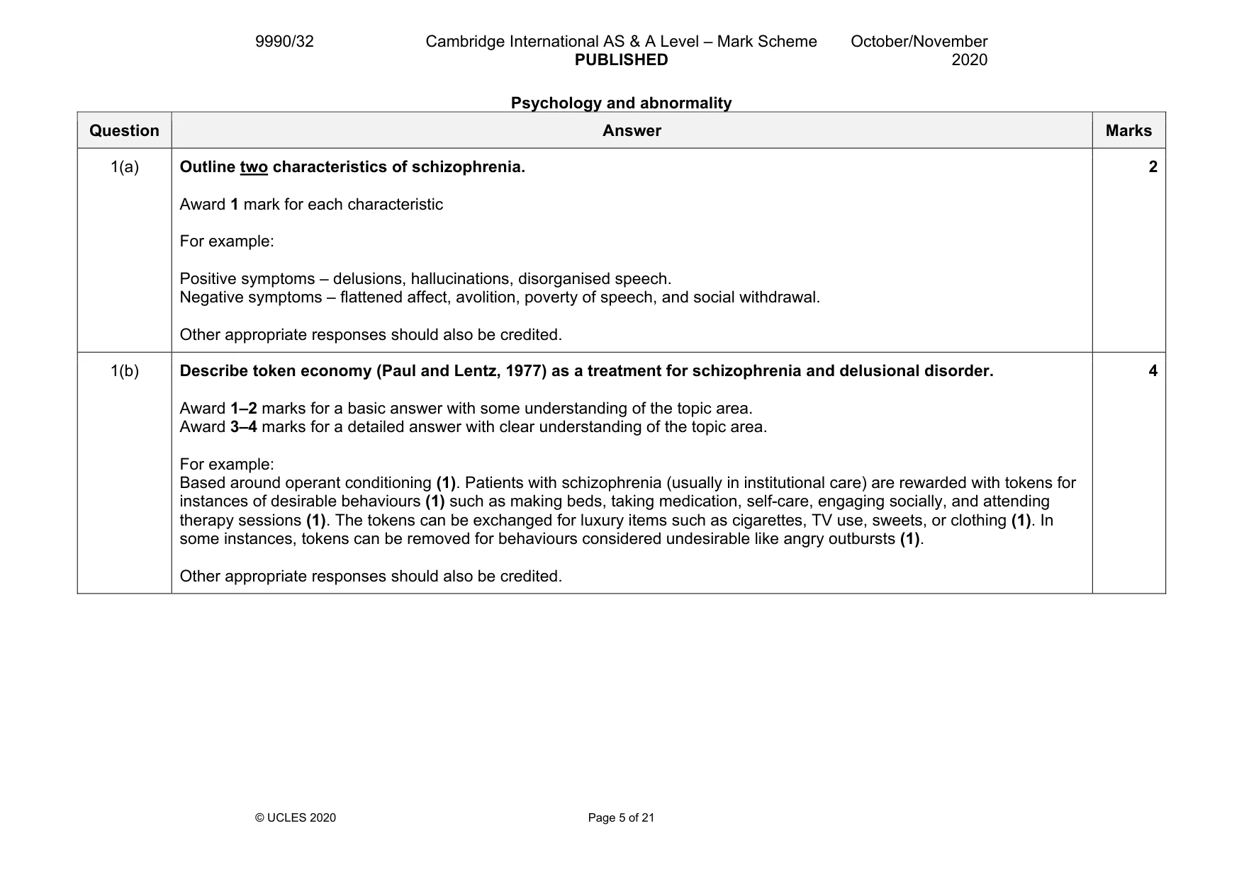 Mark scheme, page 5 of 21