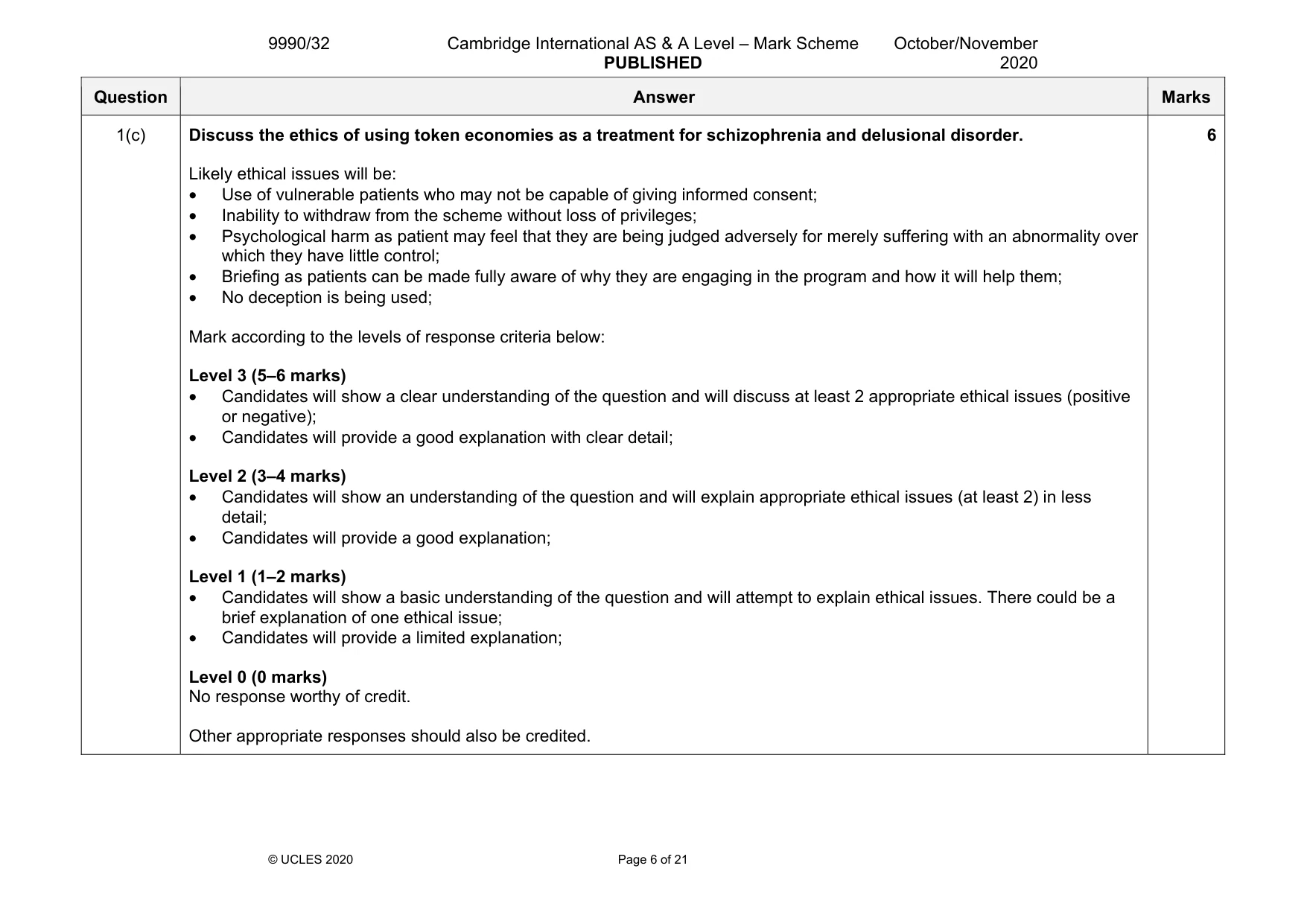 Mark scheme, page 6 of 21