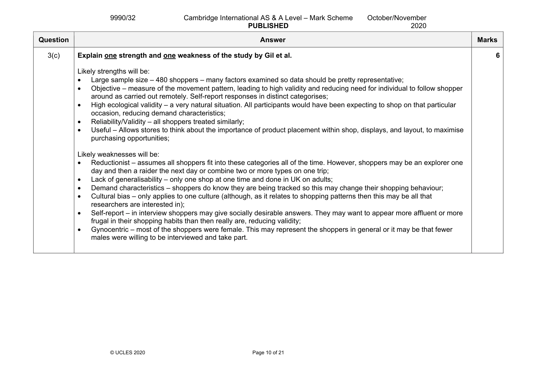 Mark scheme, page 10 of 21