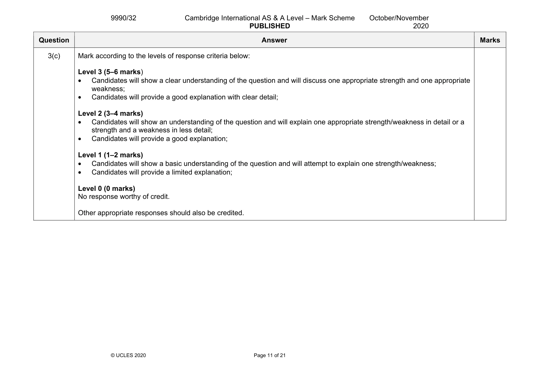 Mark scheme, page 11 of 21