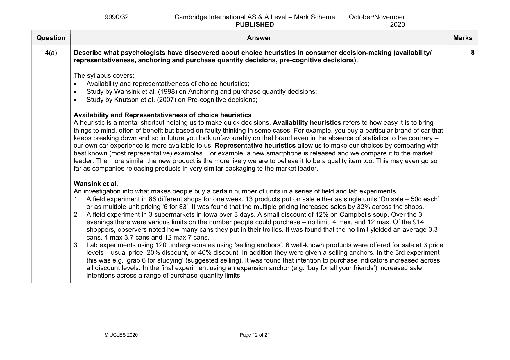 Mark scheme, page 12 of 21