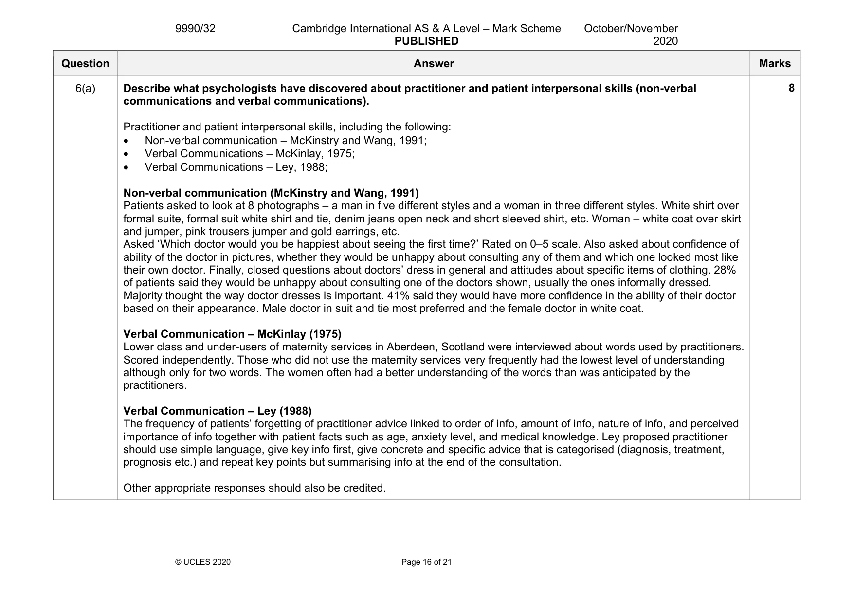 Mark scheme, page 16 of 21