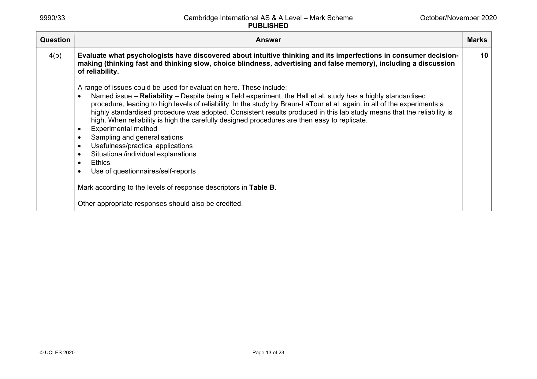 Mark scheme, page 13 of 23