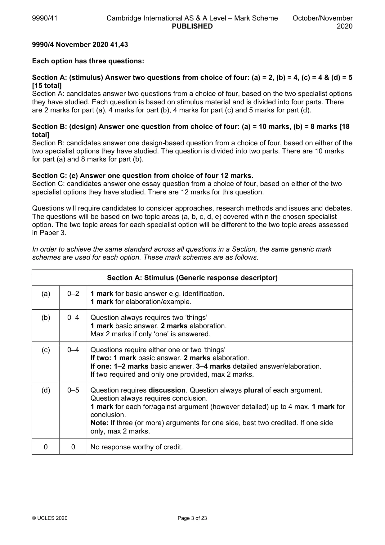 Mark scheme, page 3 of 23