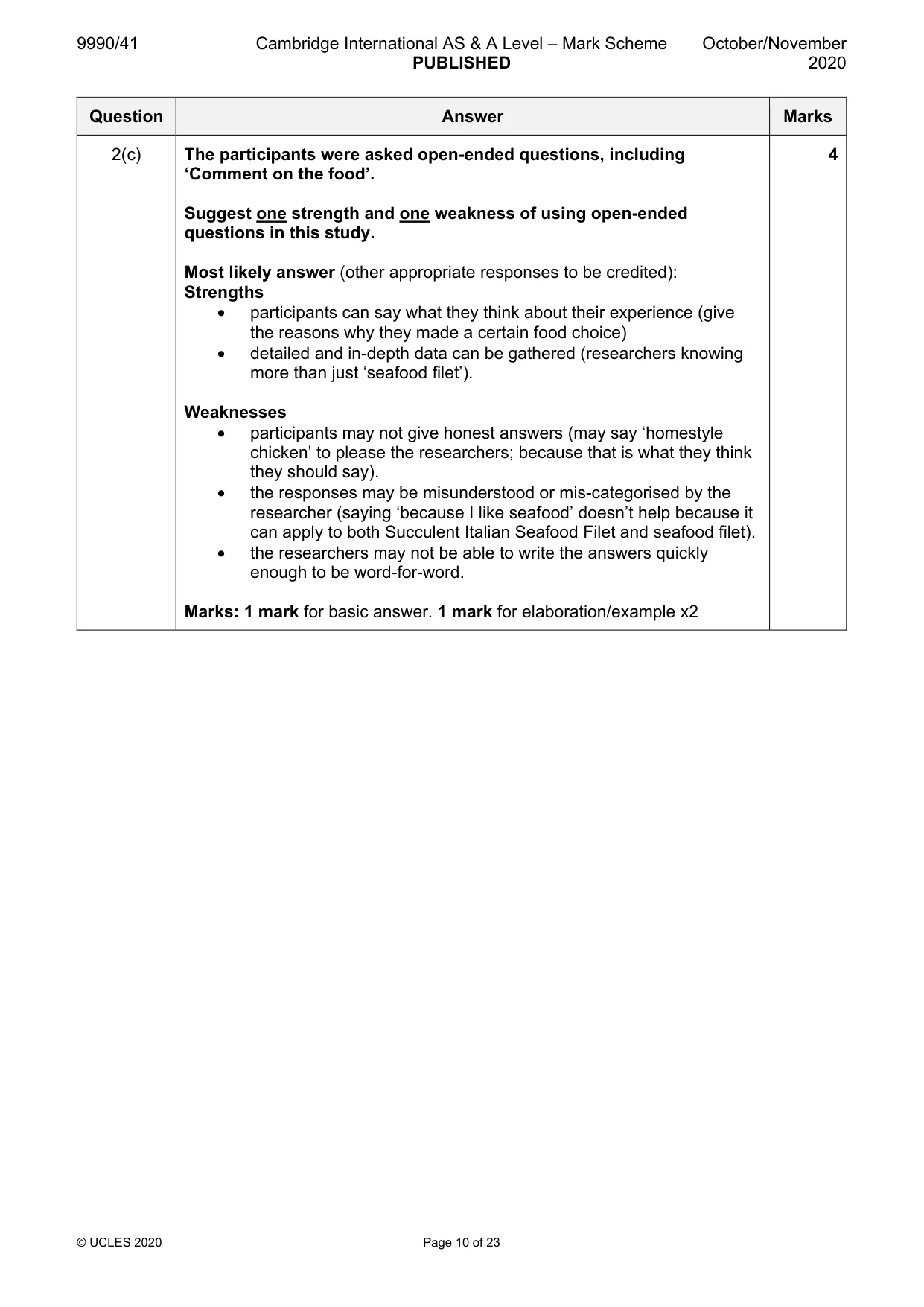 Mark scheme, page 10 of 23