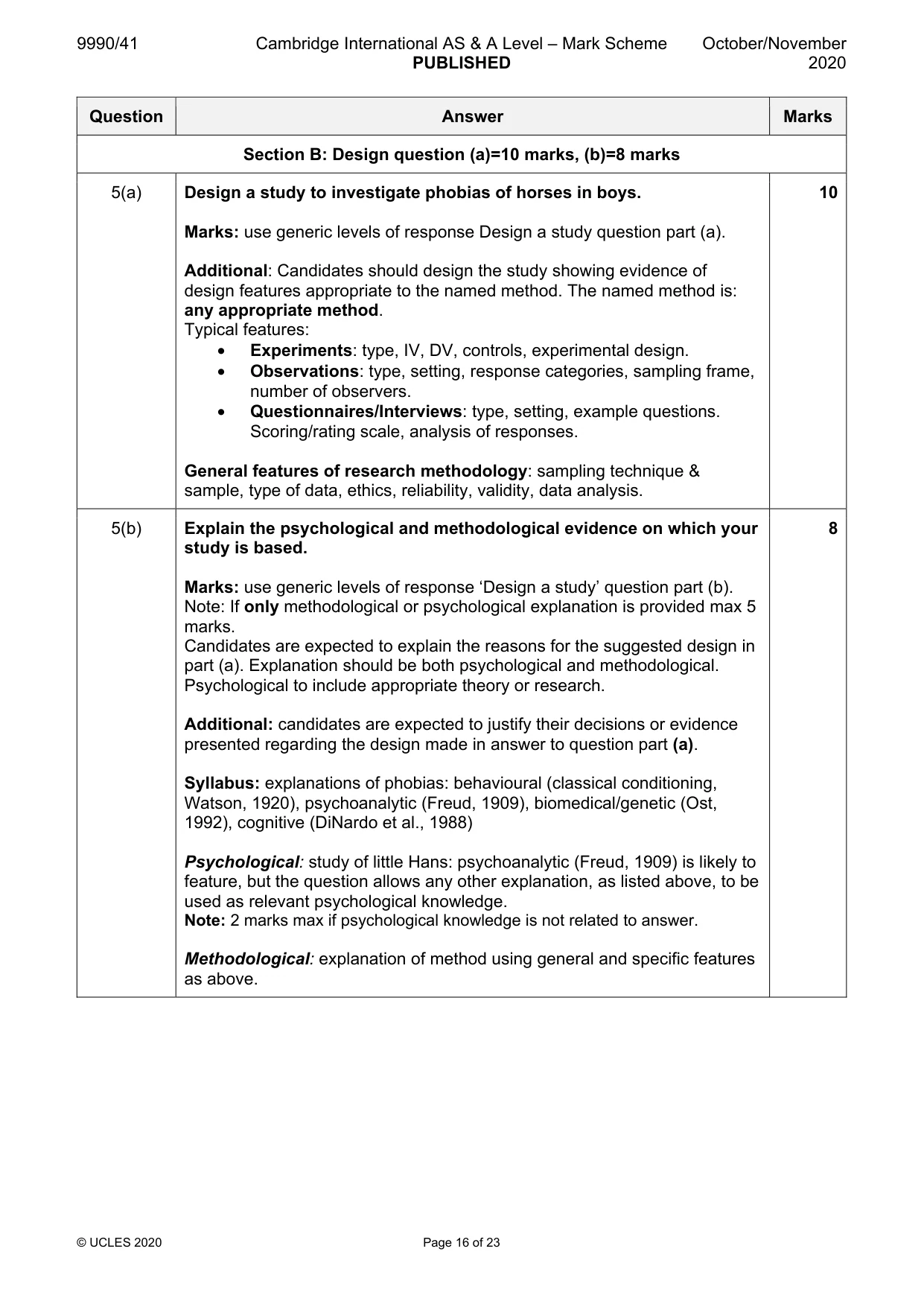 Mark scheme, page 16 of 23