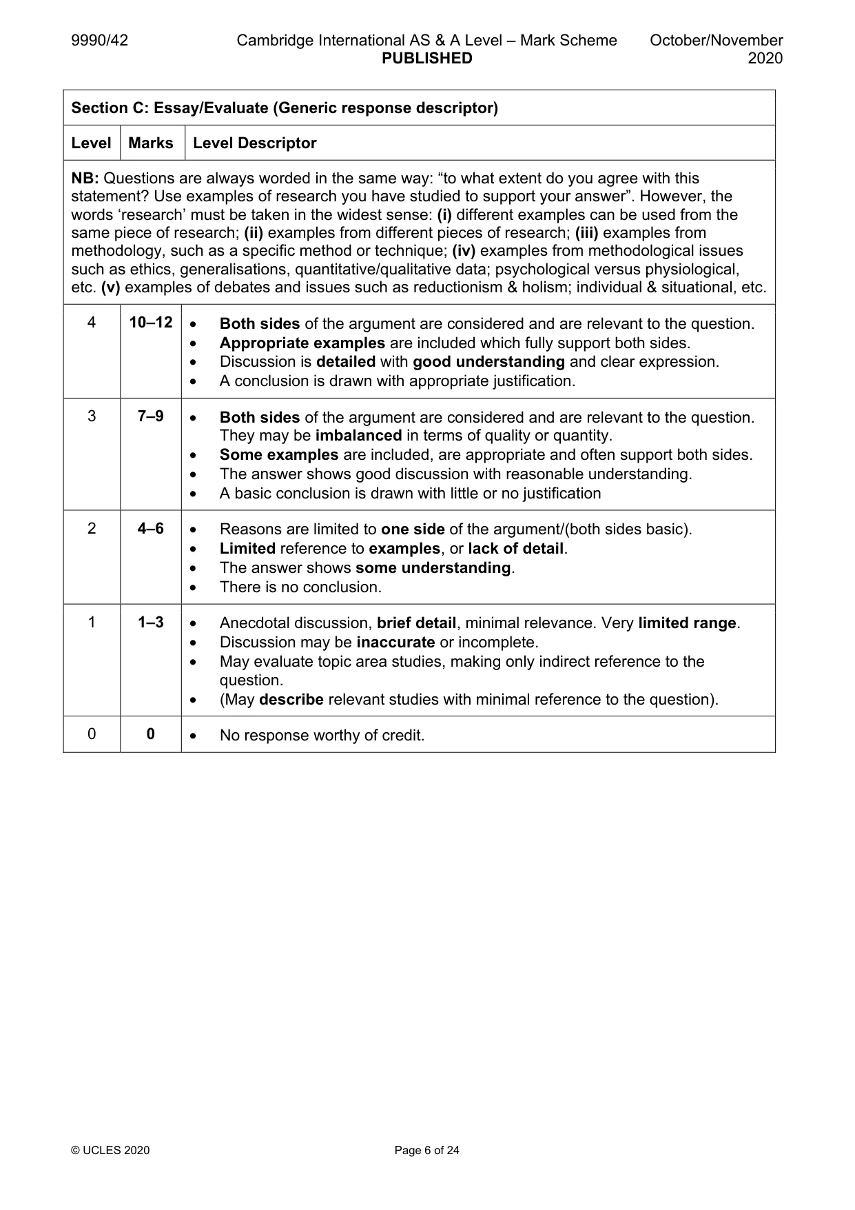 Mark scheme, page 6 of 24