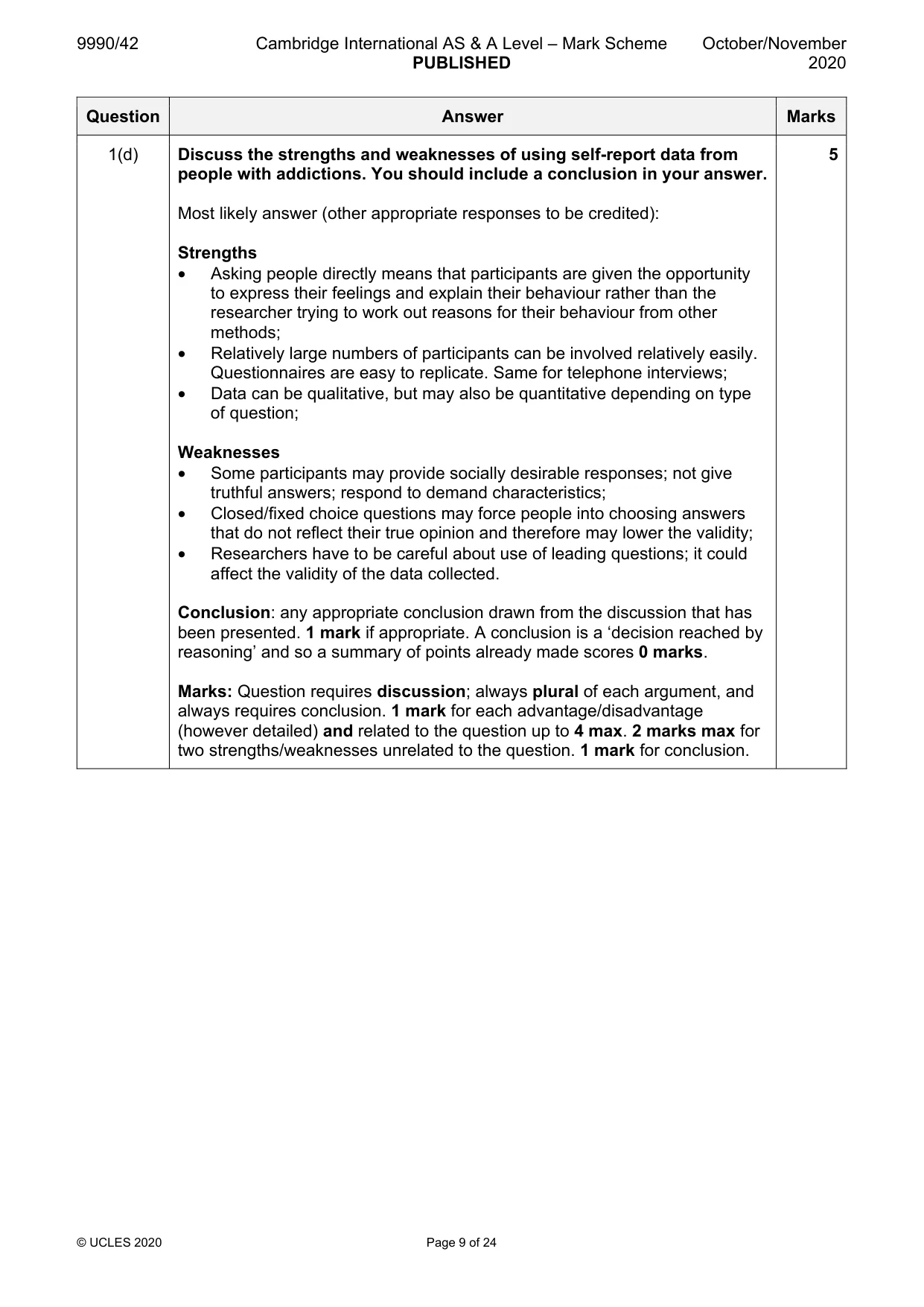 Mark scheme, page 9 of 24