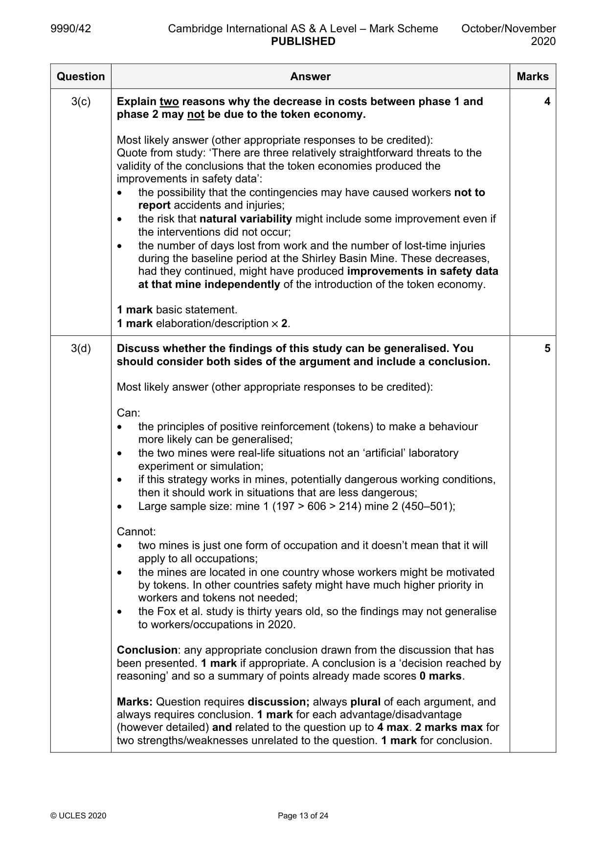 Mark scheme, page 13 of 24