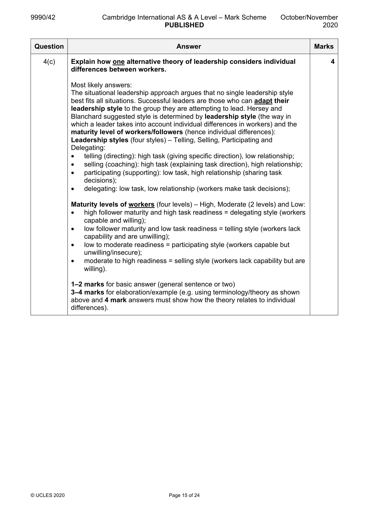 Mark scheme, page 15 of 24