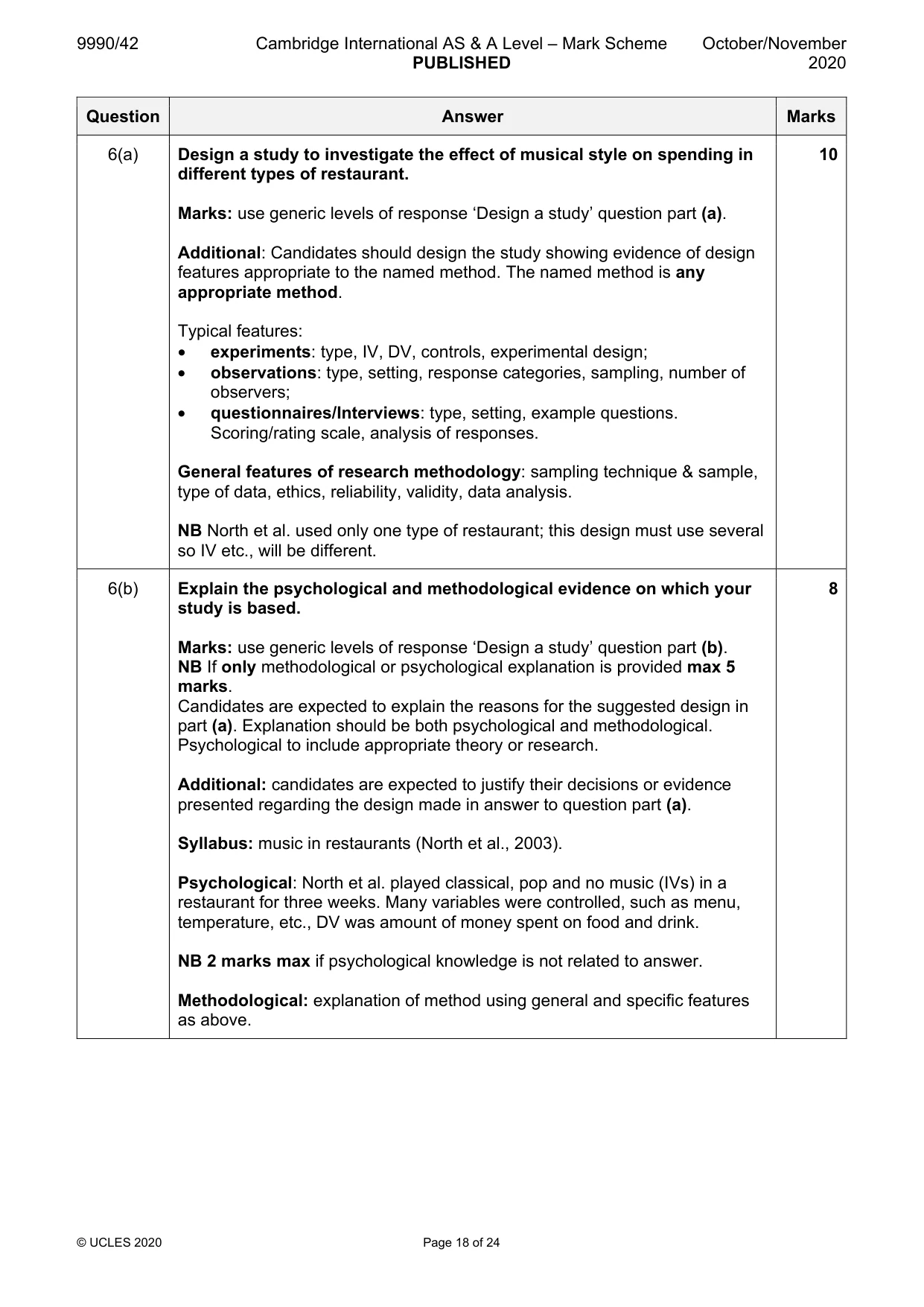 Mark scheme, page 18 of 24