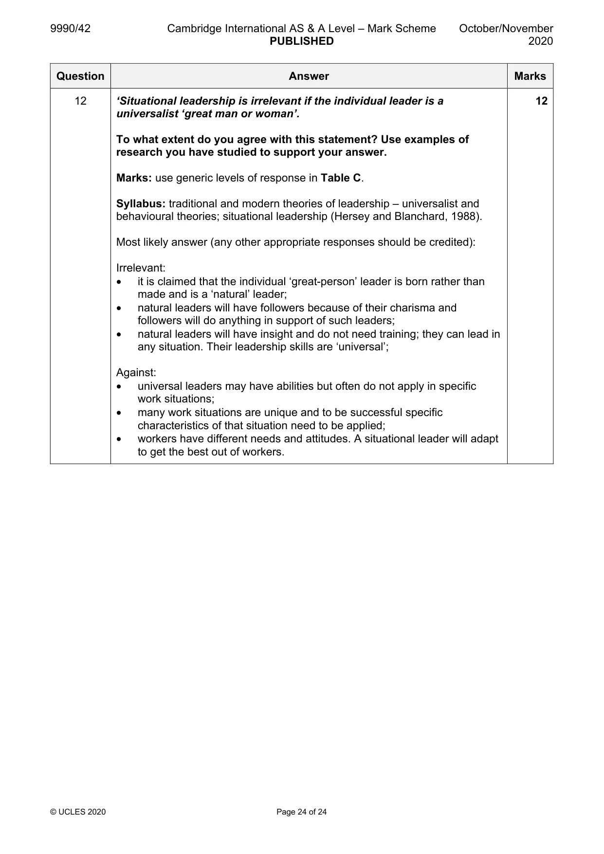 Mark scheme, page 24 of 24