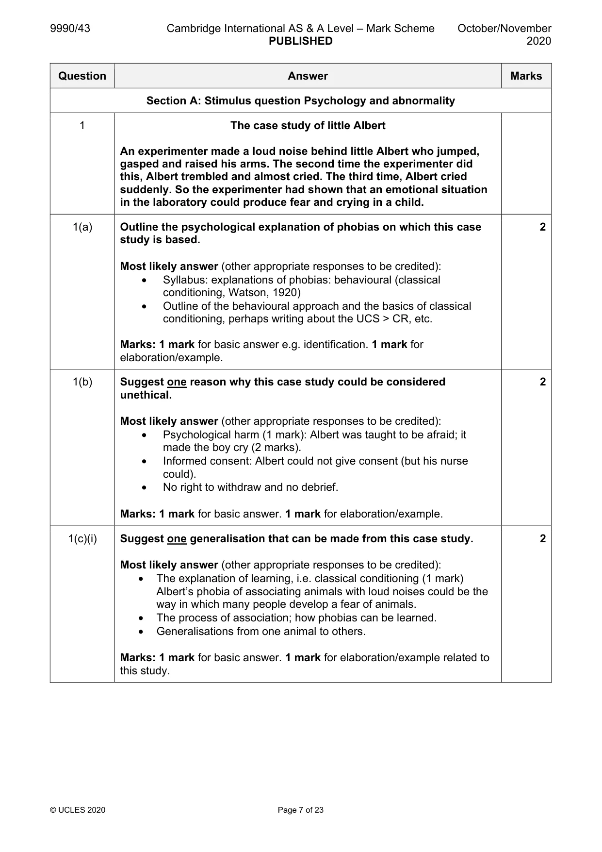 Mark scheme, page 7 of 23
