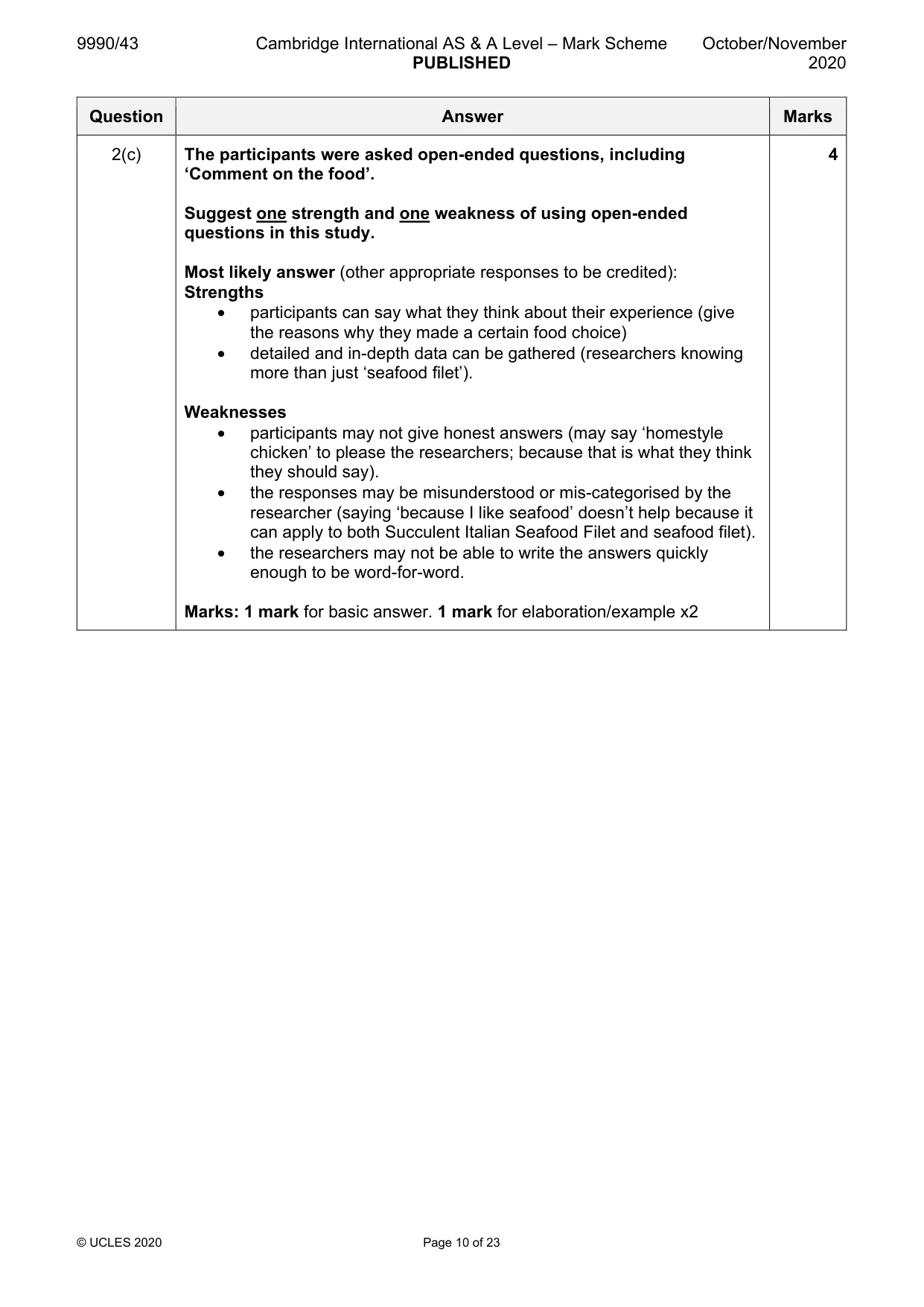 Mark scheme, page 10 of 23