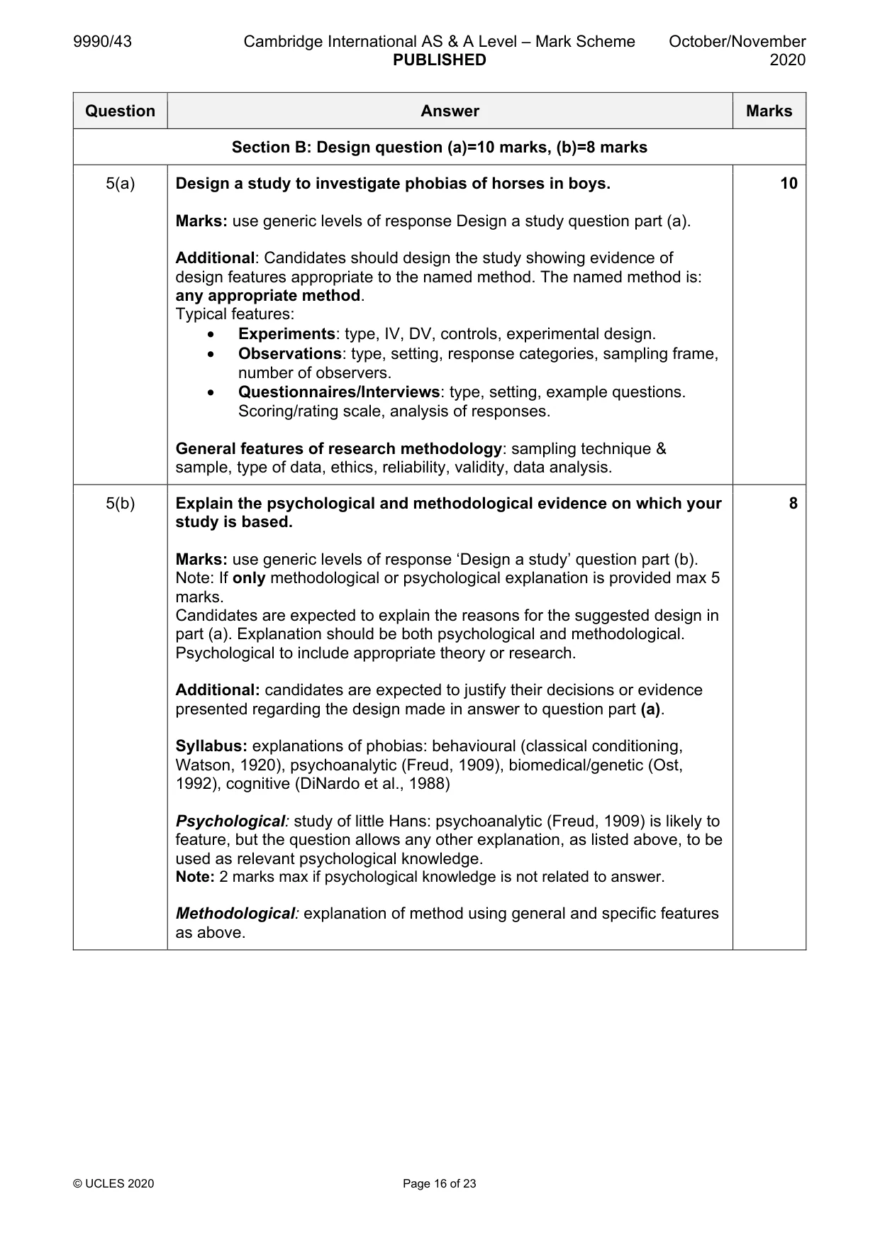 Mark scheme, page 16 of 23