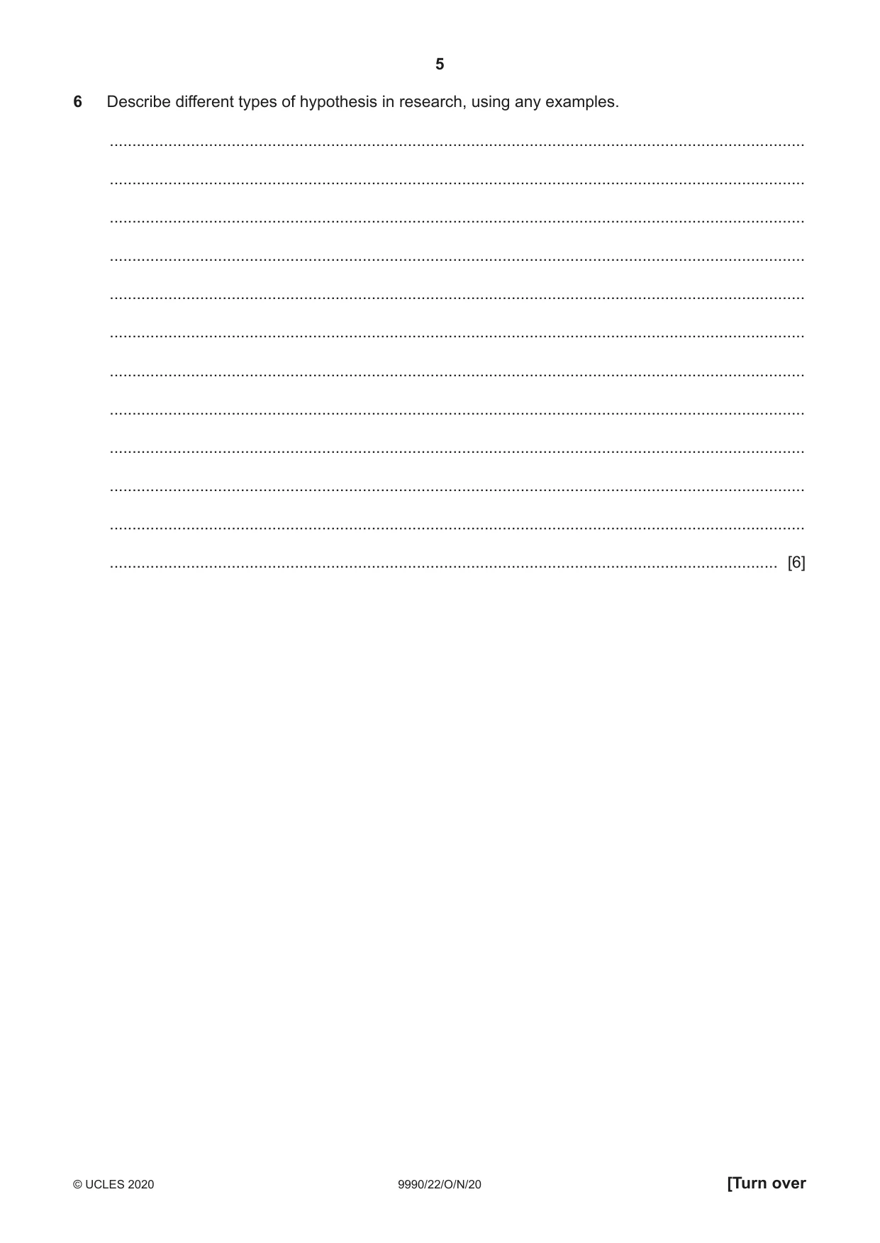 Cambridge A Level Psychology (from 2018) 9990 2020 Oct/Nov Paper 2 · Variant 2 question paper, page 5 of 12