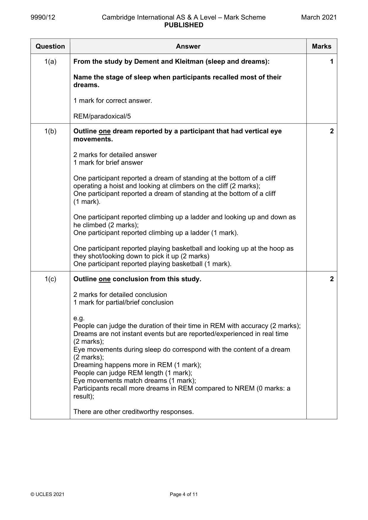 Mark scheme, page 4 of 11