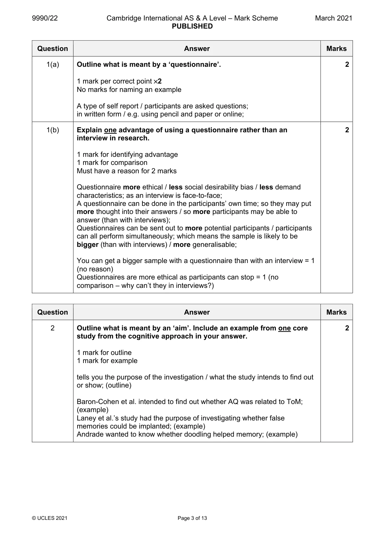 Mark scheme, page 3 of 13