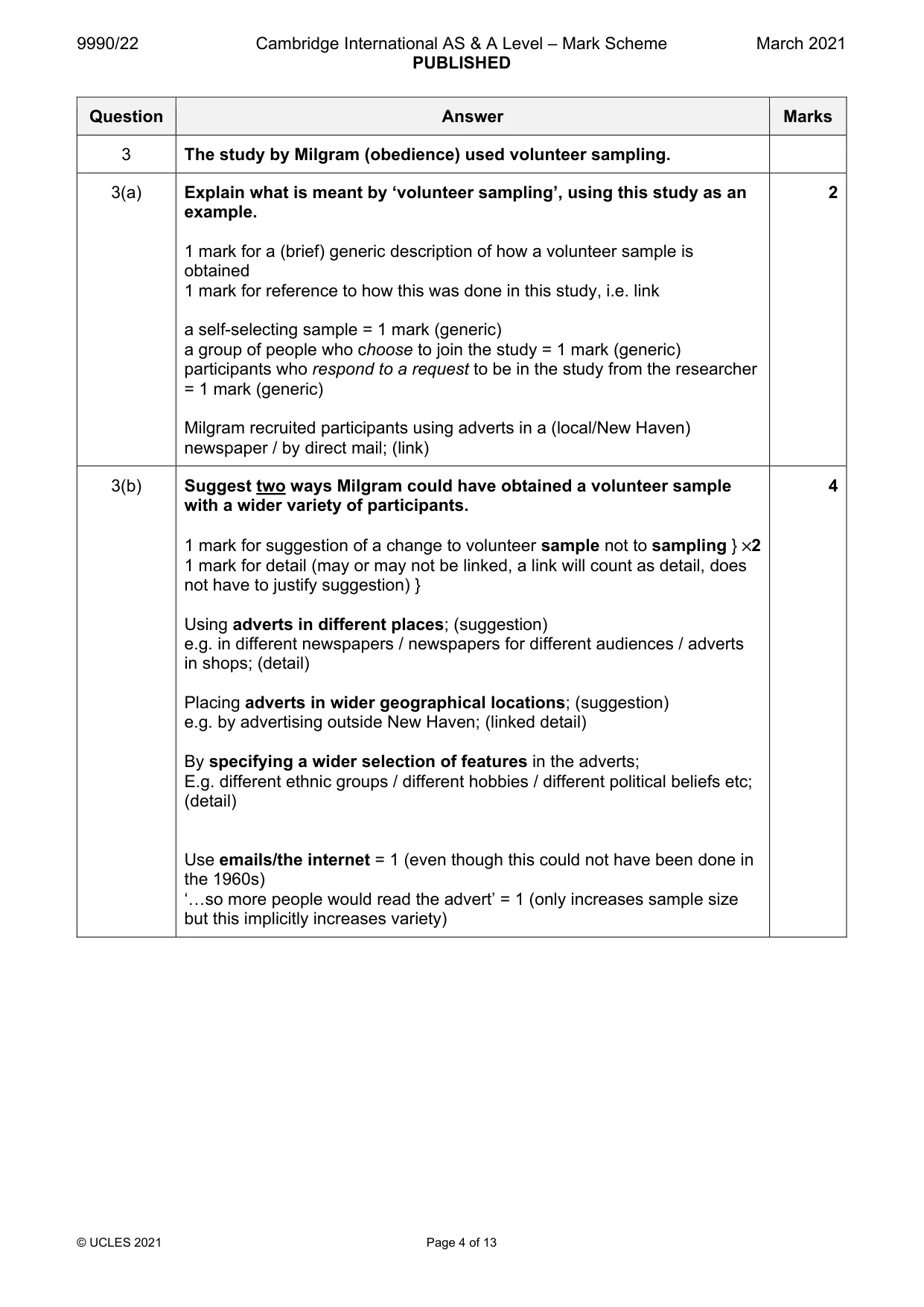 Mark scheme, page 4 of 13