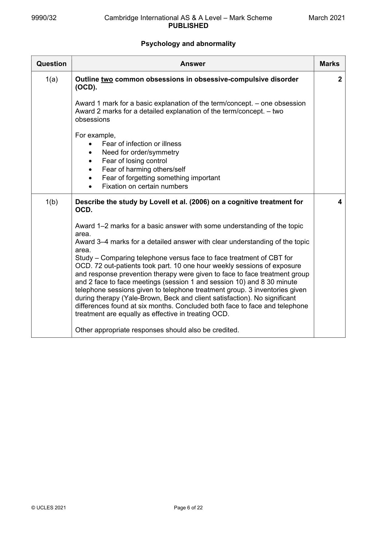Mark scheme, page 6 of 22