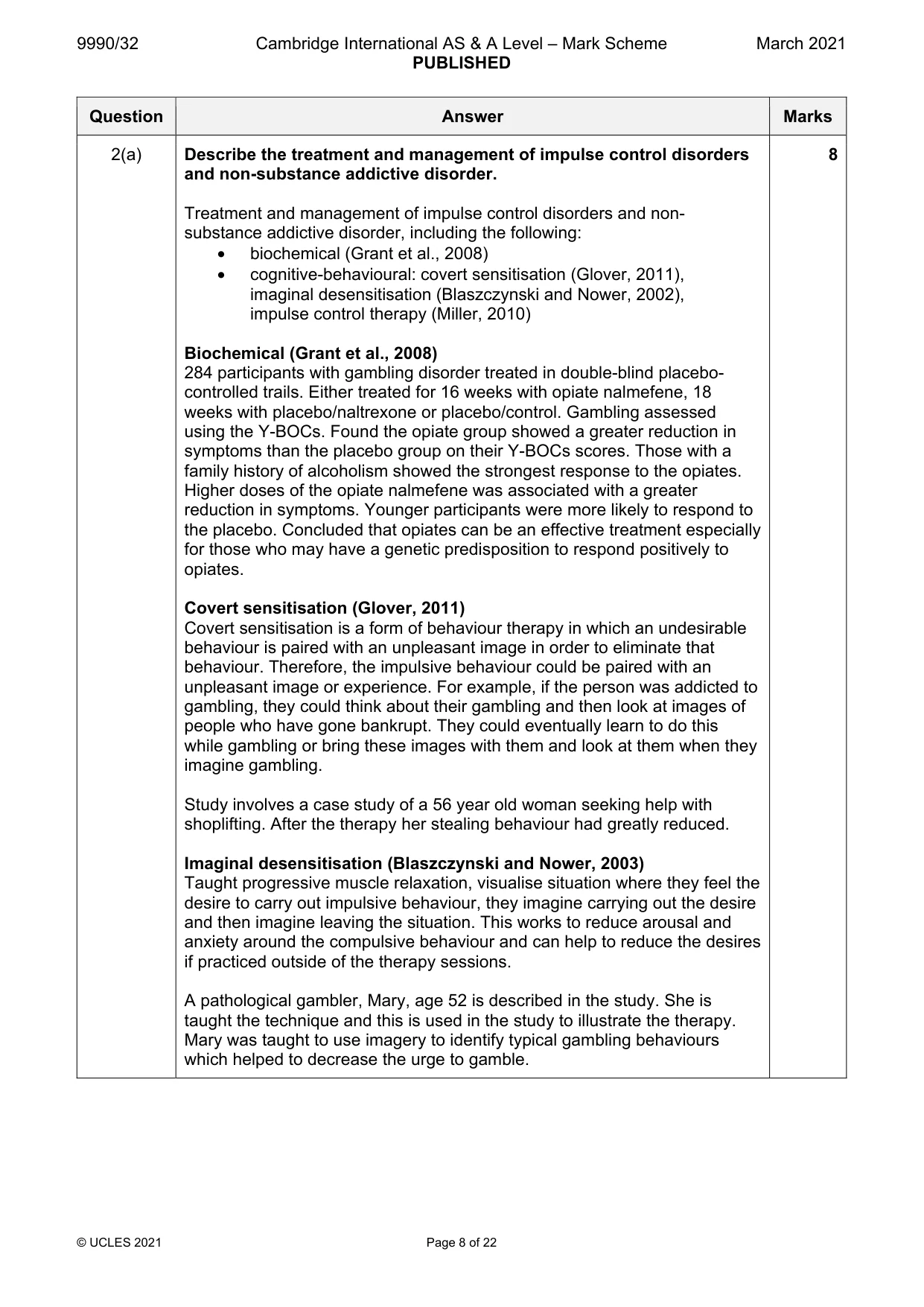Mark scheme, page 8 of 22