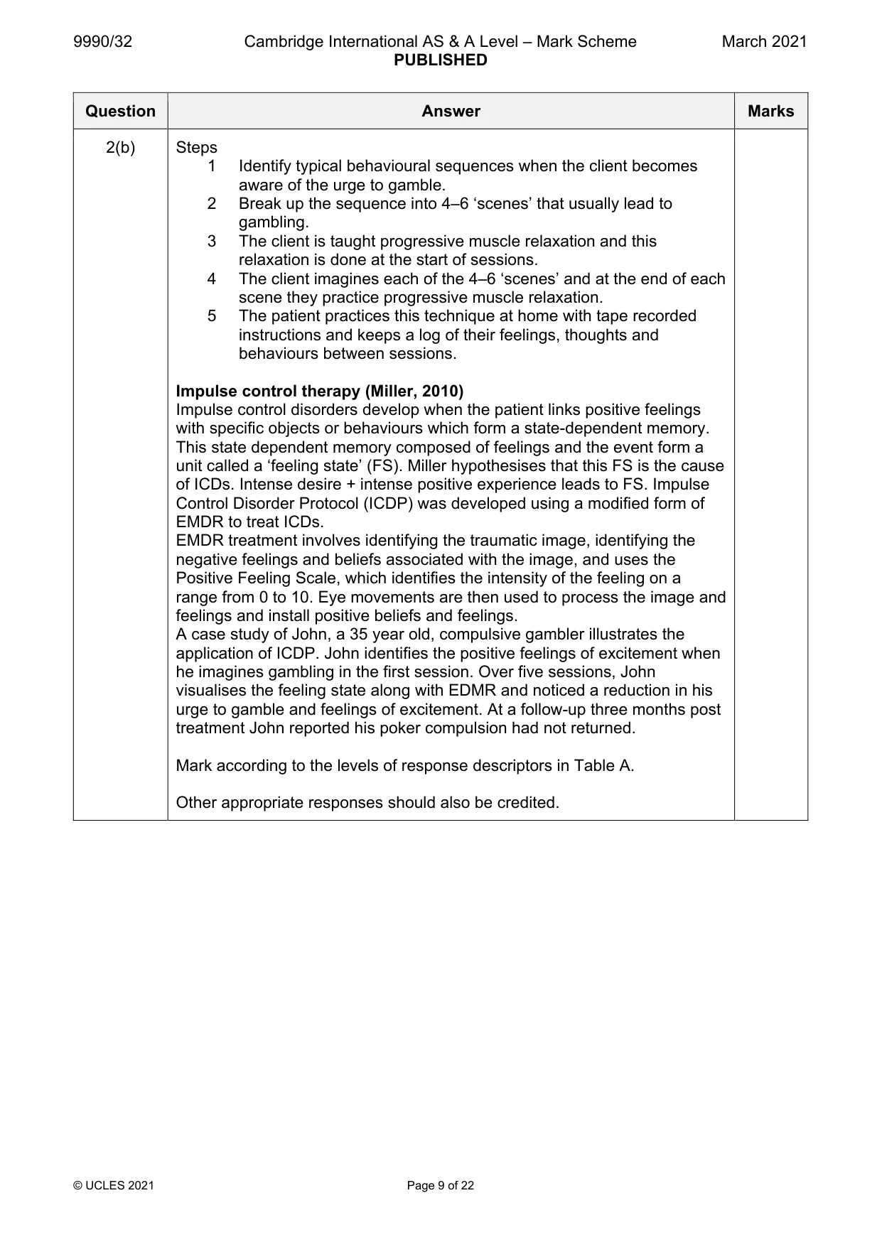Mark scheme, page 9 of 22