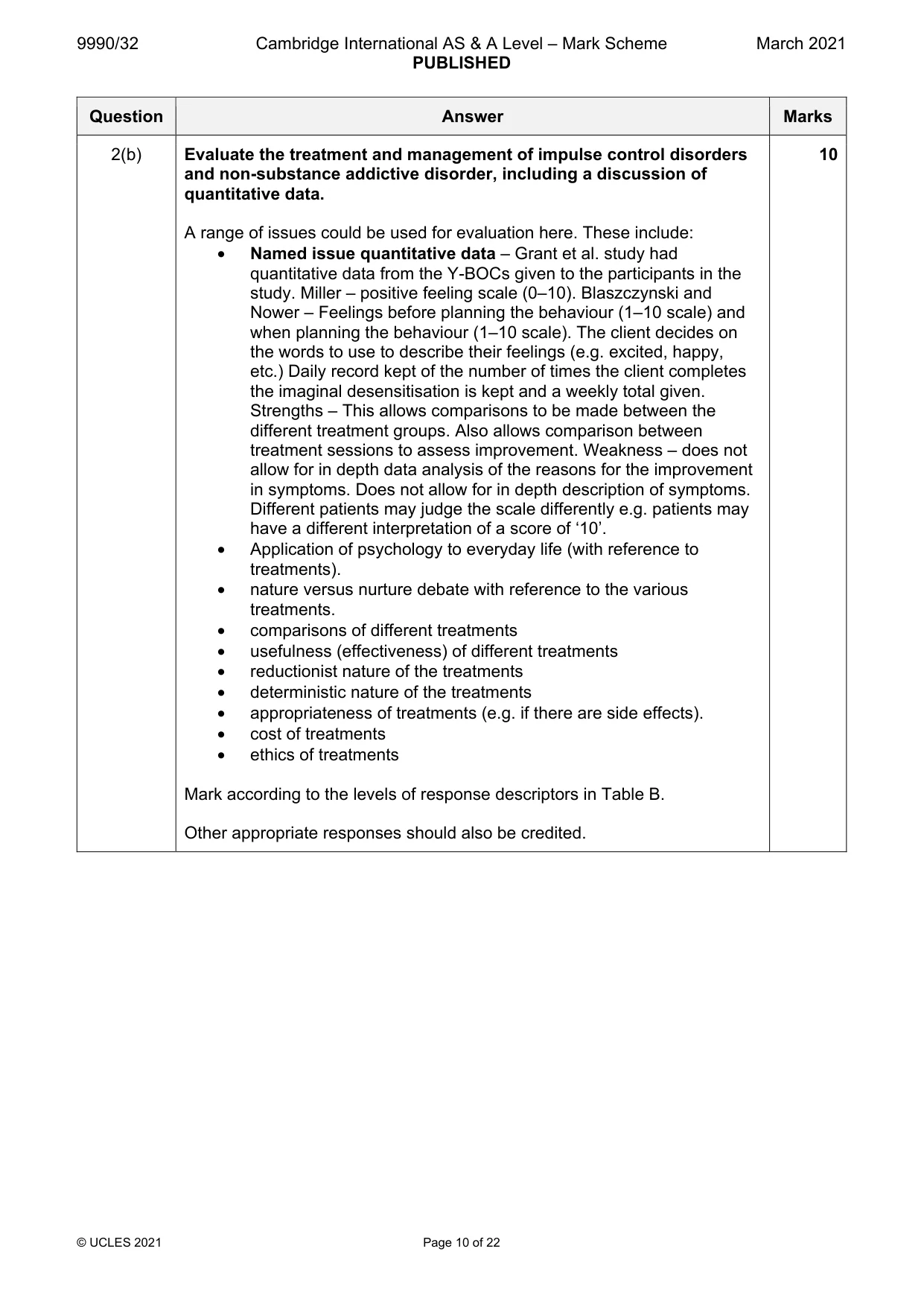 Mark scheme, page 10 of 22