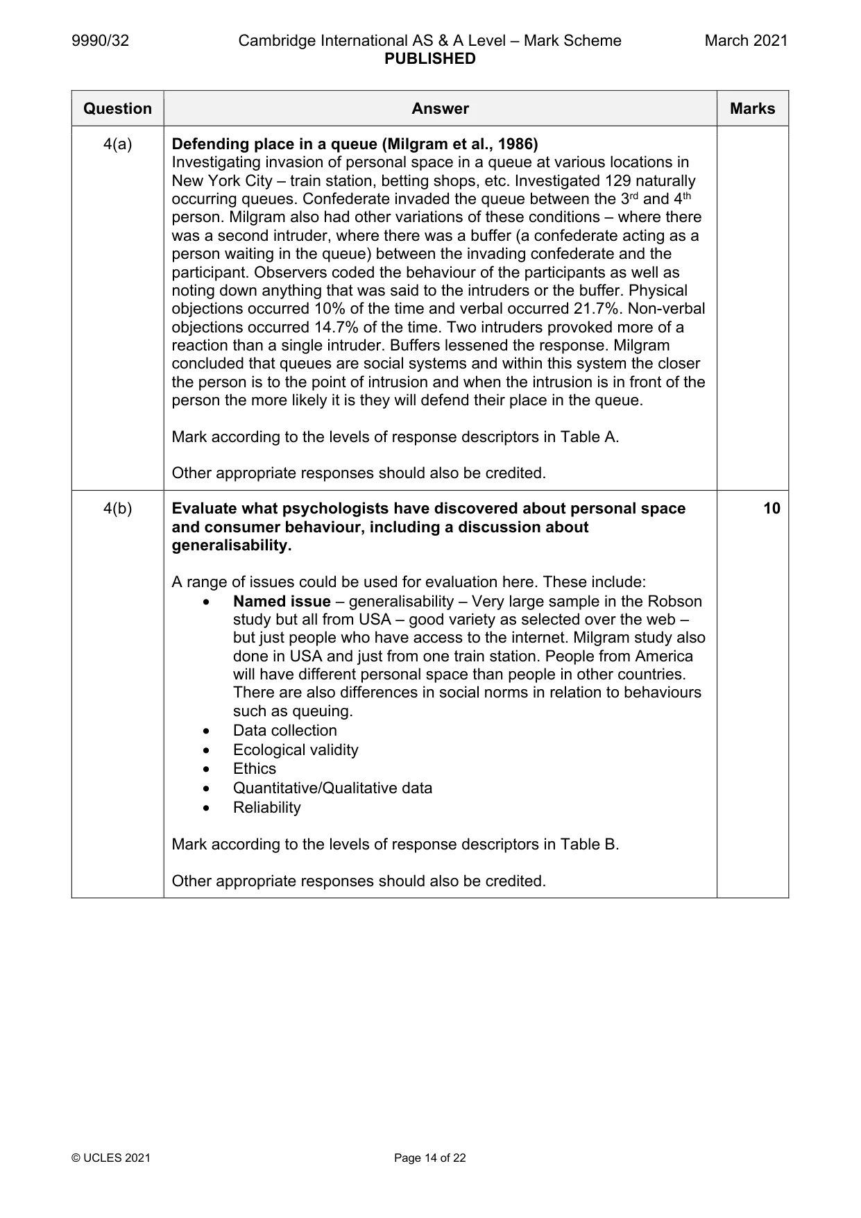 Mark scheme, page 14 of 22