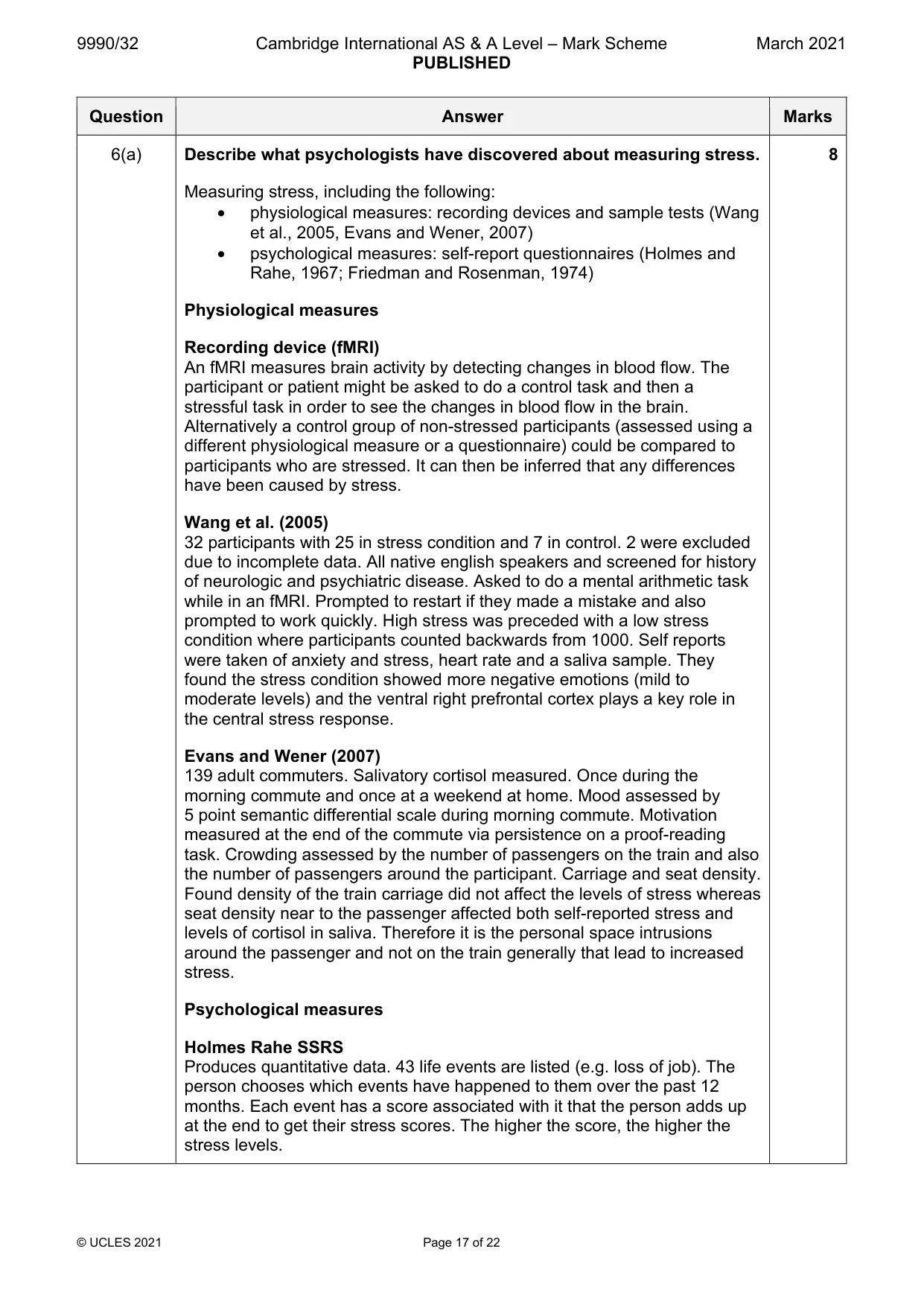 Mark scheme, page 17 of 22