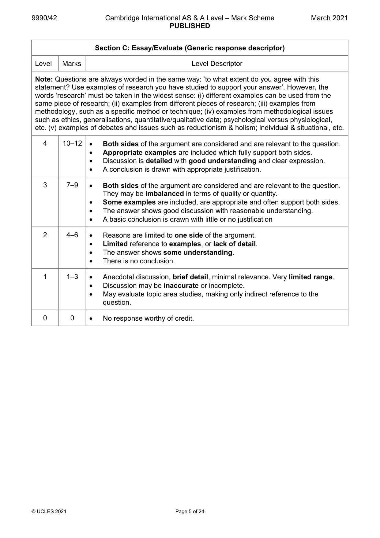 Mark scheme, page 5 of 24