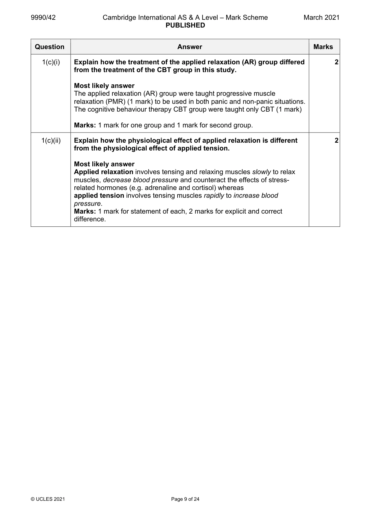 Mark scheme, page 9 of 24