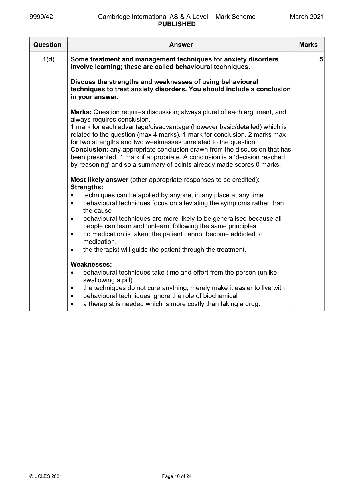 Mark scheme, page 10 of 24