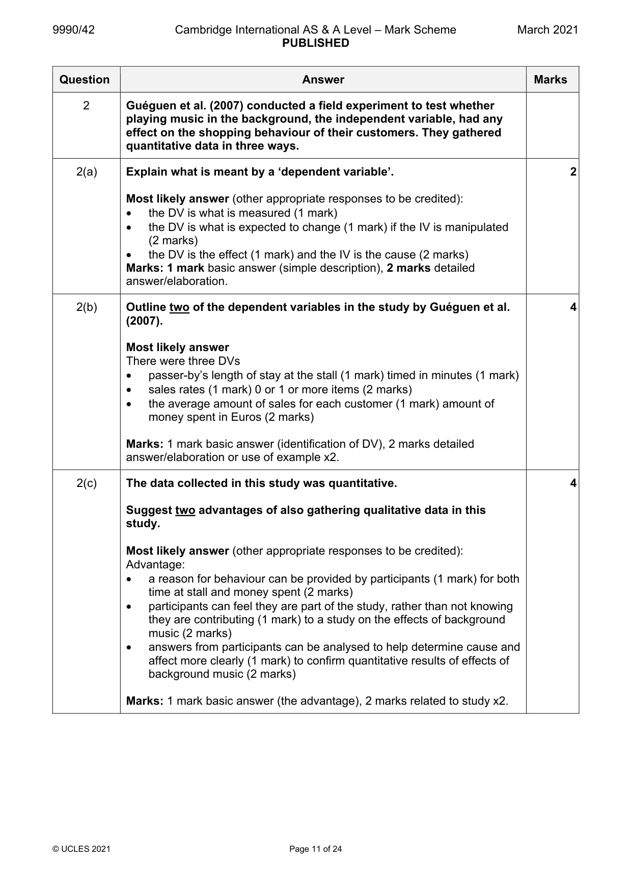 Mark scheme, page 11 of 24