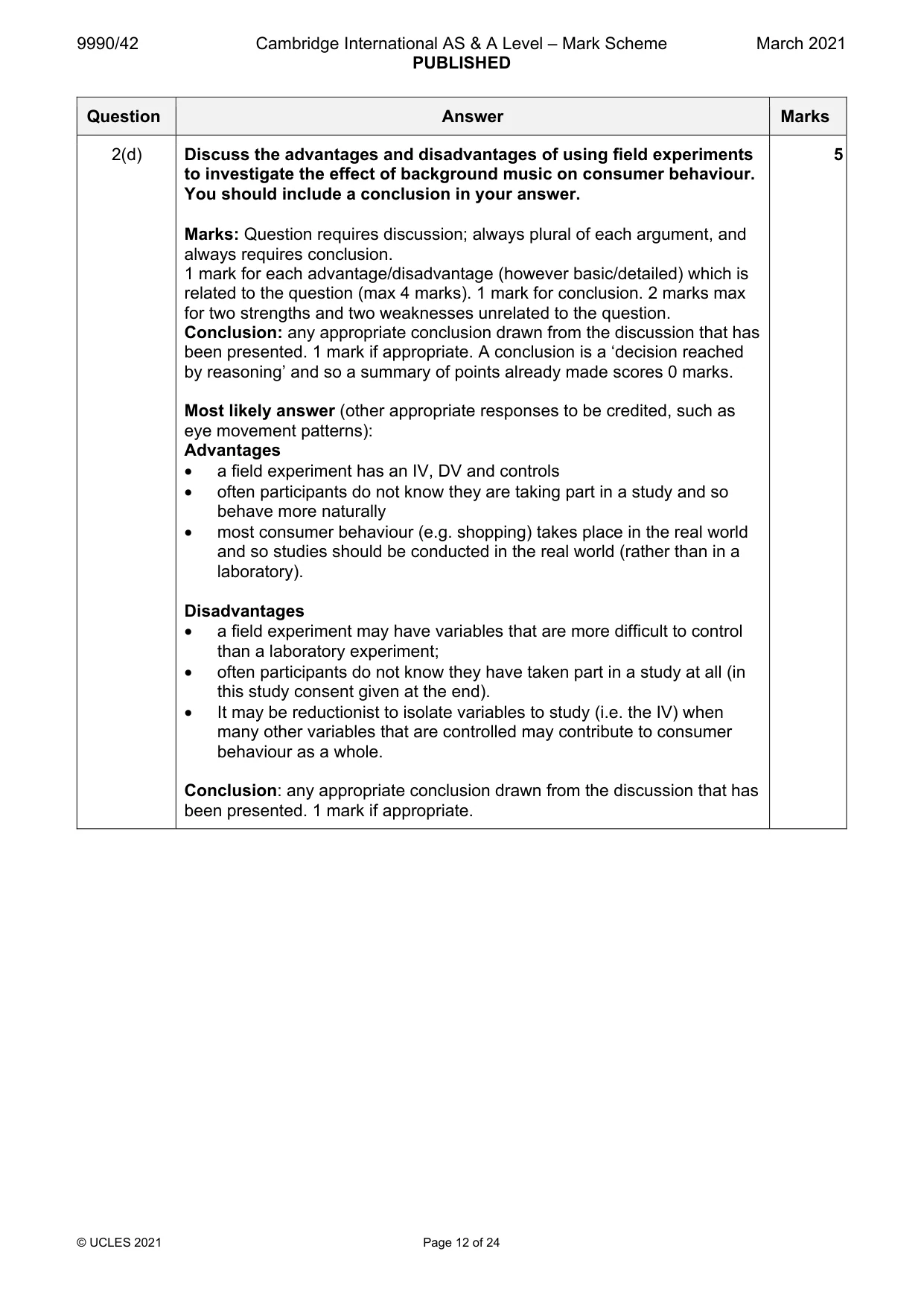 Mark scheme, page 12 of 24