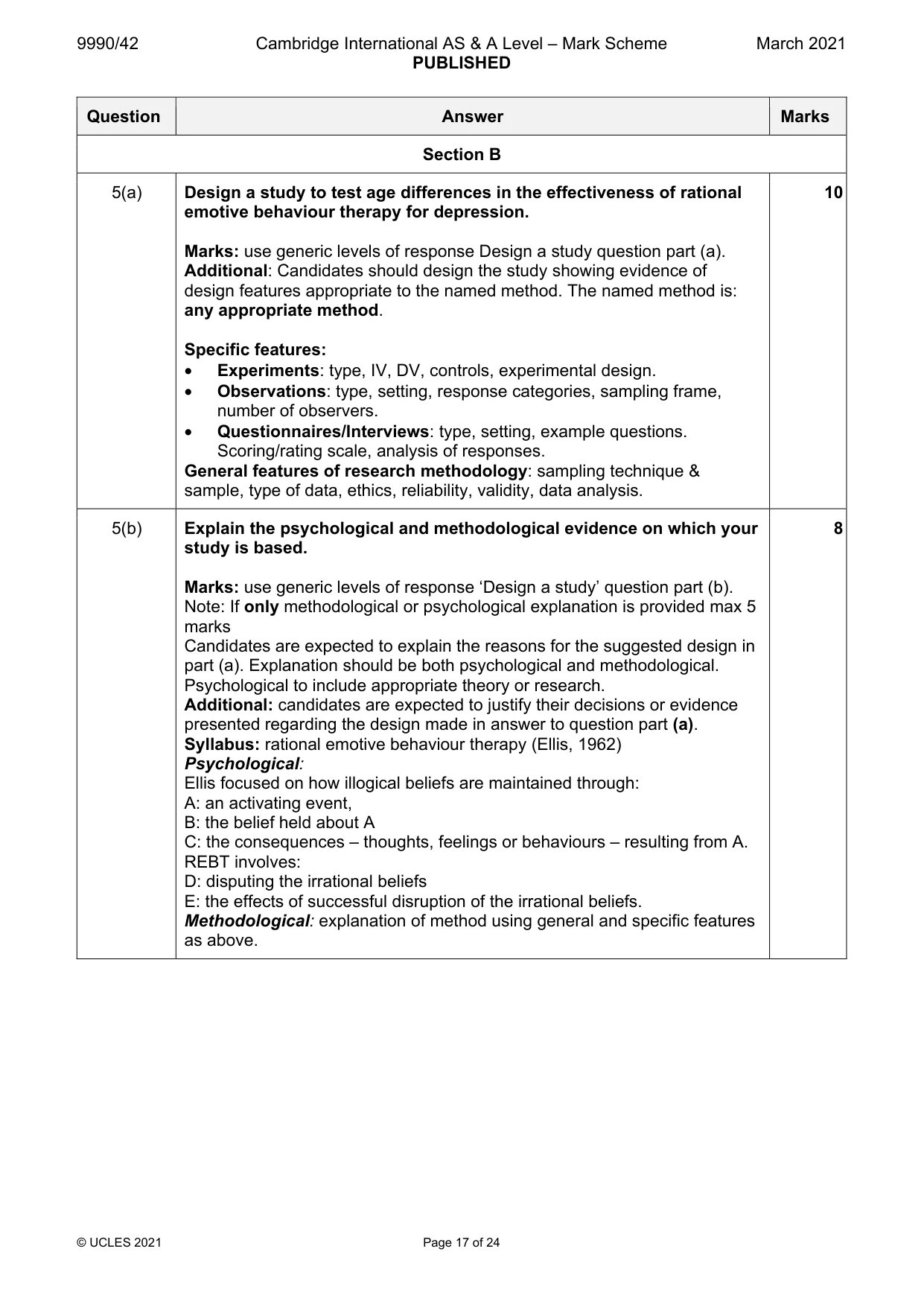 Mark scheme, page 17 of 24