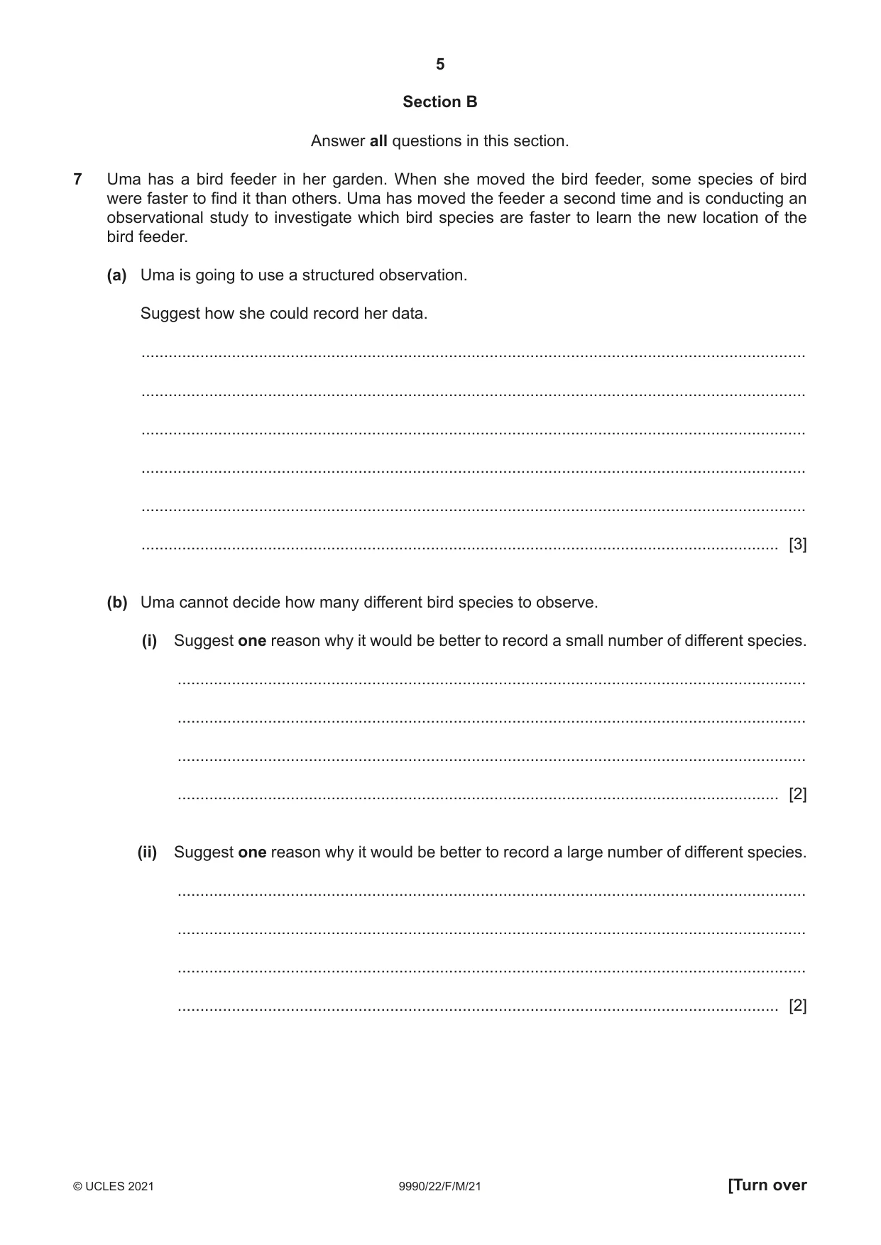 Cambridge A Level Psychology (from 2018) 9990 2021 Feb/March Paper 2 · Variant 2 question paper, page 5 of 12