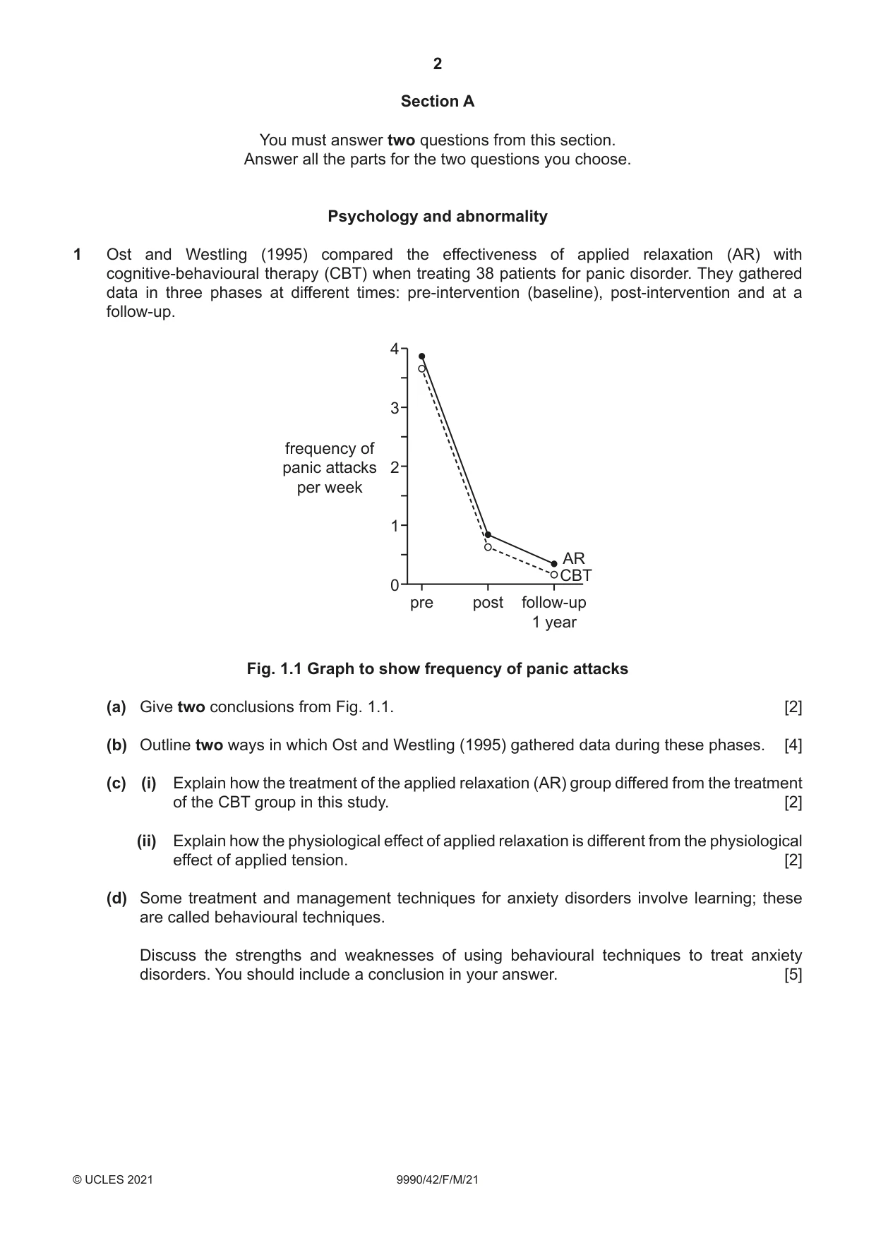 Cambridge A Level Psychology (from 2018) 9990 2021 Feb/March Paper 4 · Variant 2 question paper, page 2 of 8