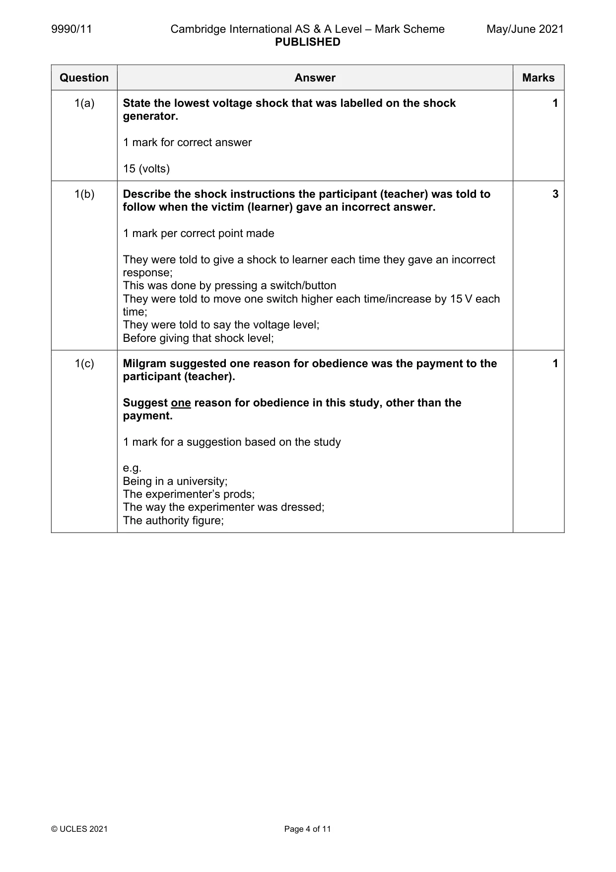 Mark scheme, page 4 of 11