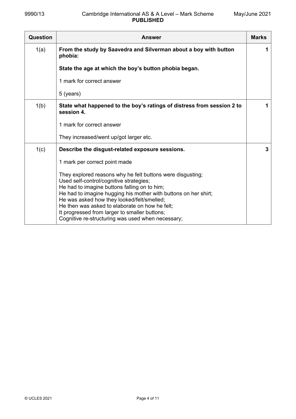 Mark scheme, page 4 of 11