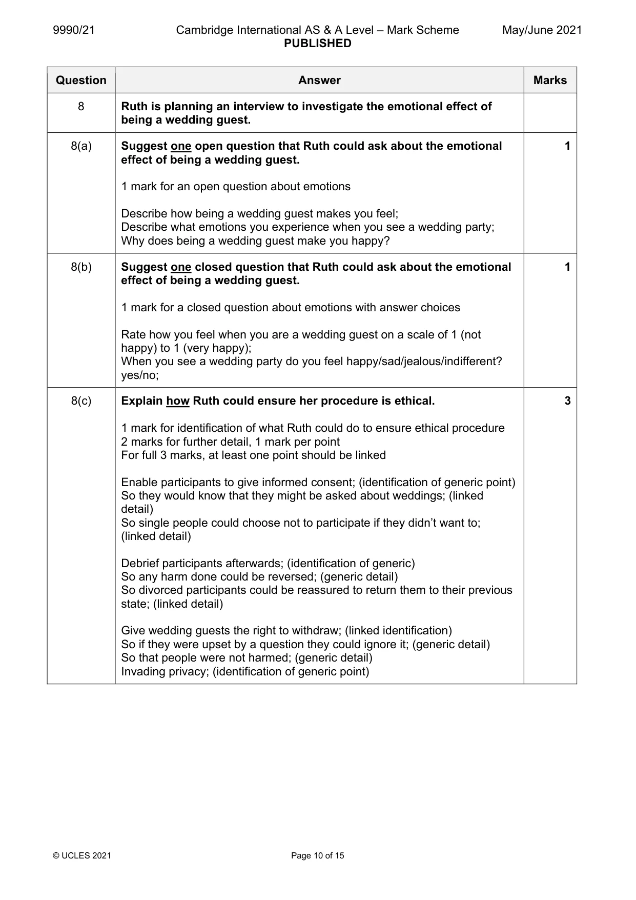 Mark scheme, page 10 of 15