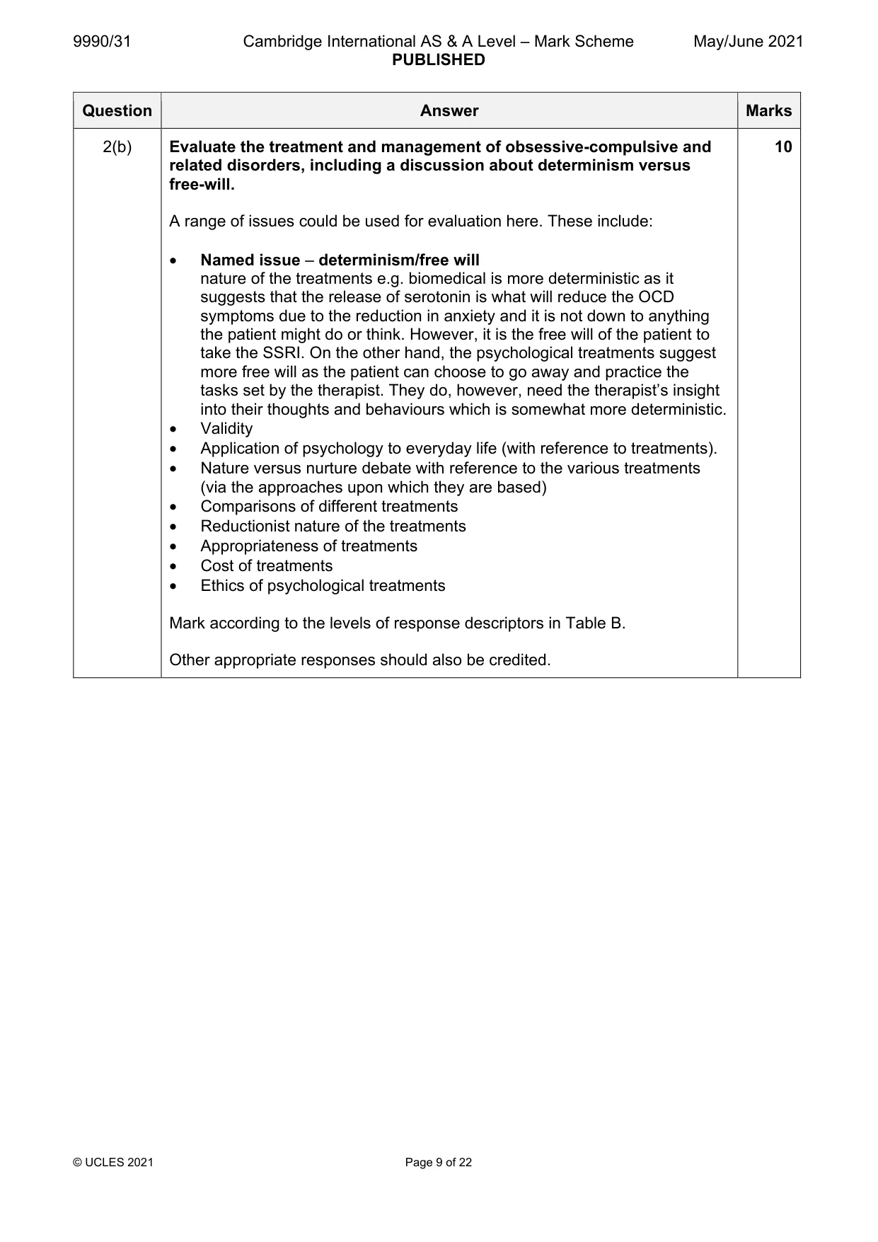 Mark scheme, page 9 of 22