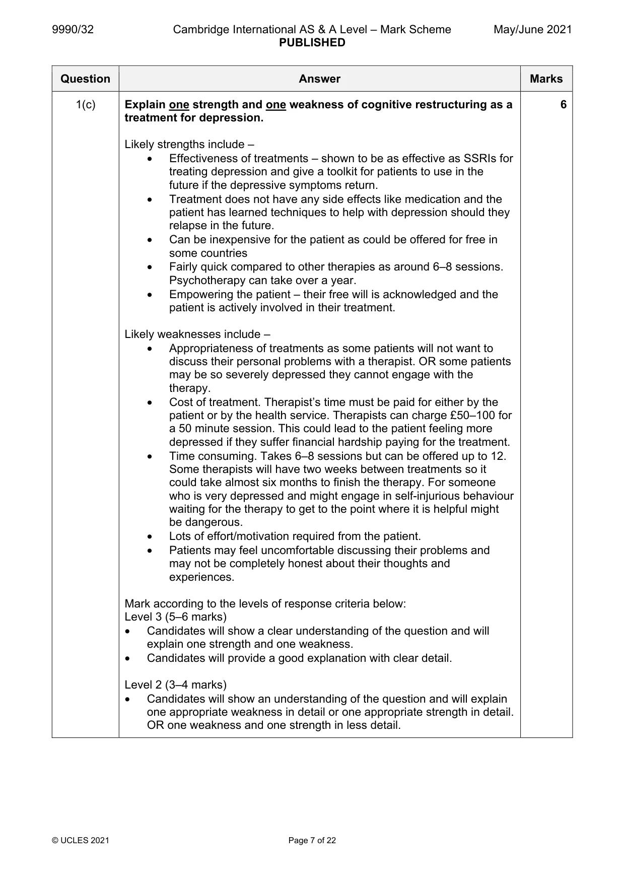 Mark scheme, page 7 of 22