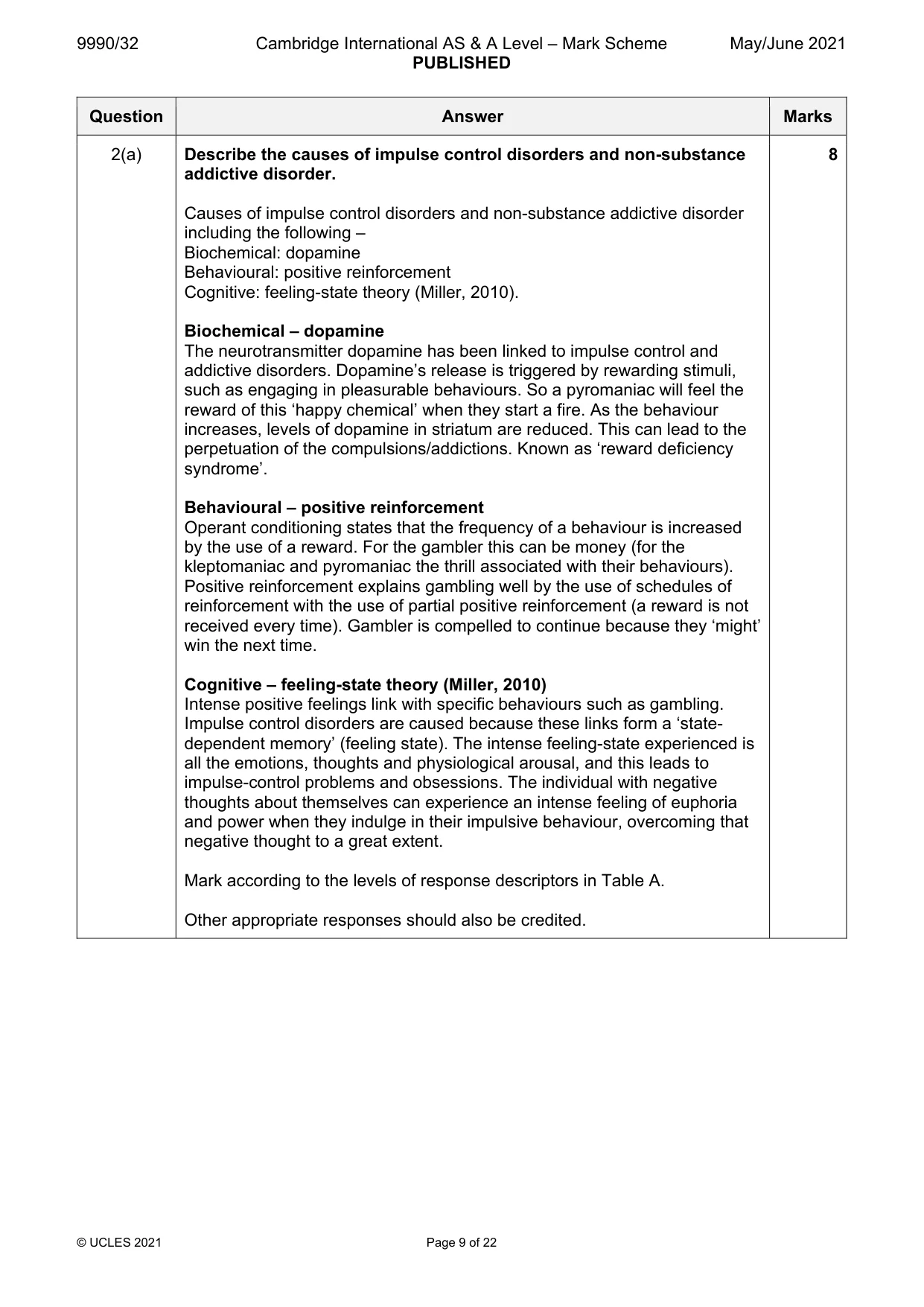 Mark scheme, page 9 of 22