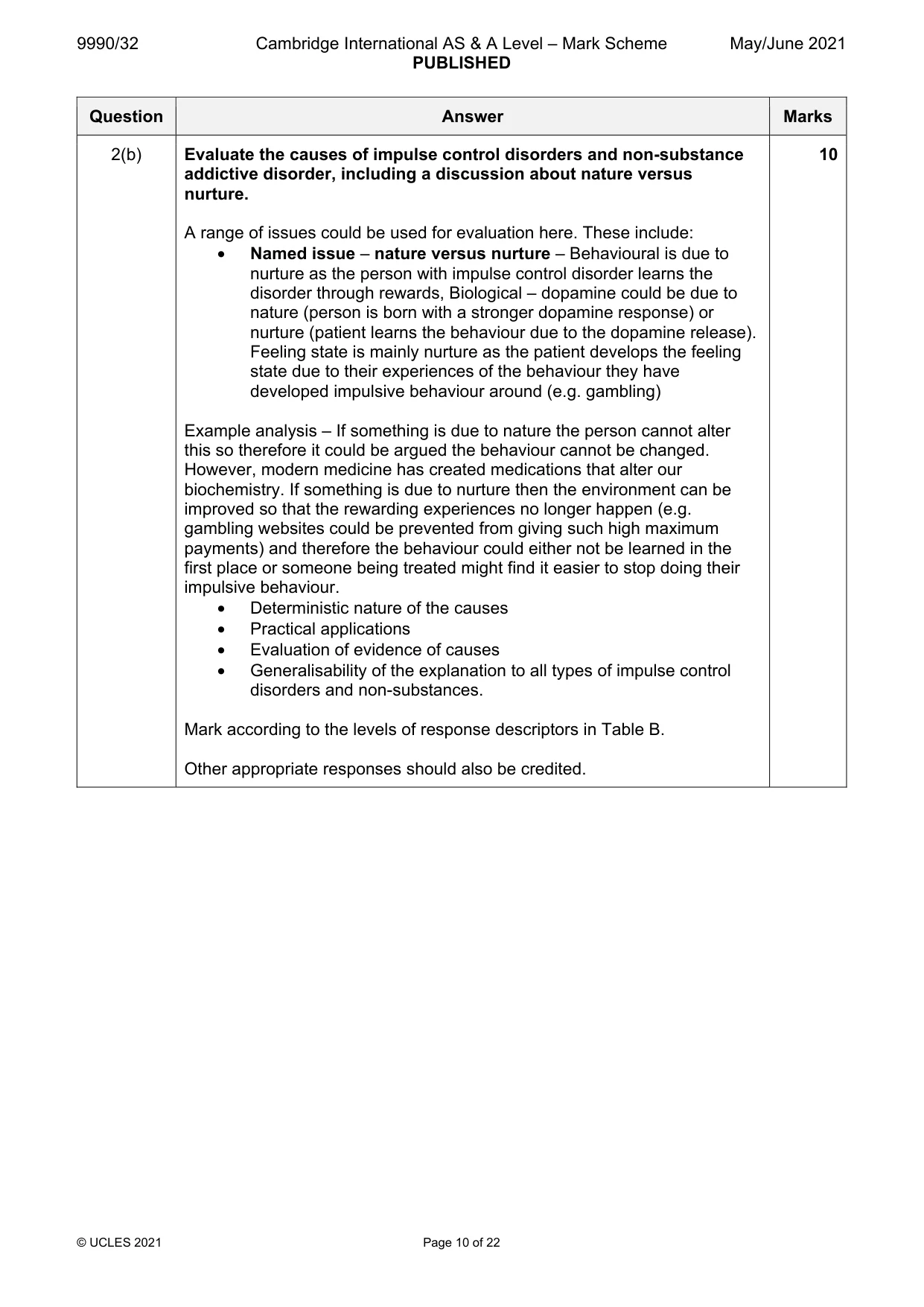 Mark scheme, page 10 of 22