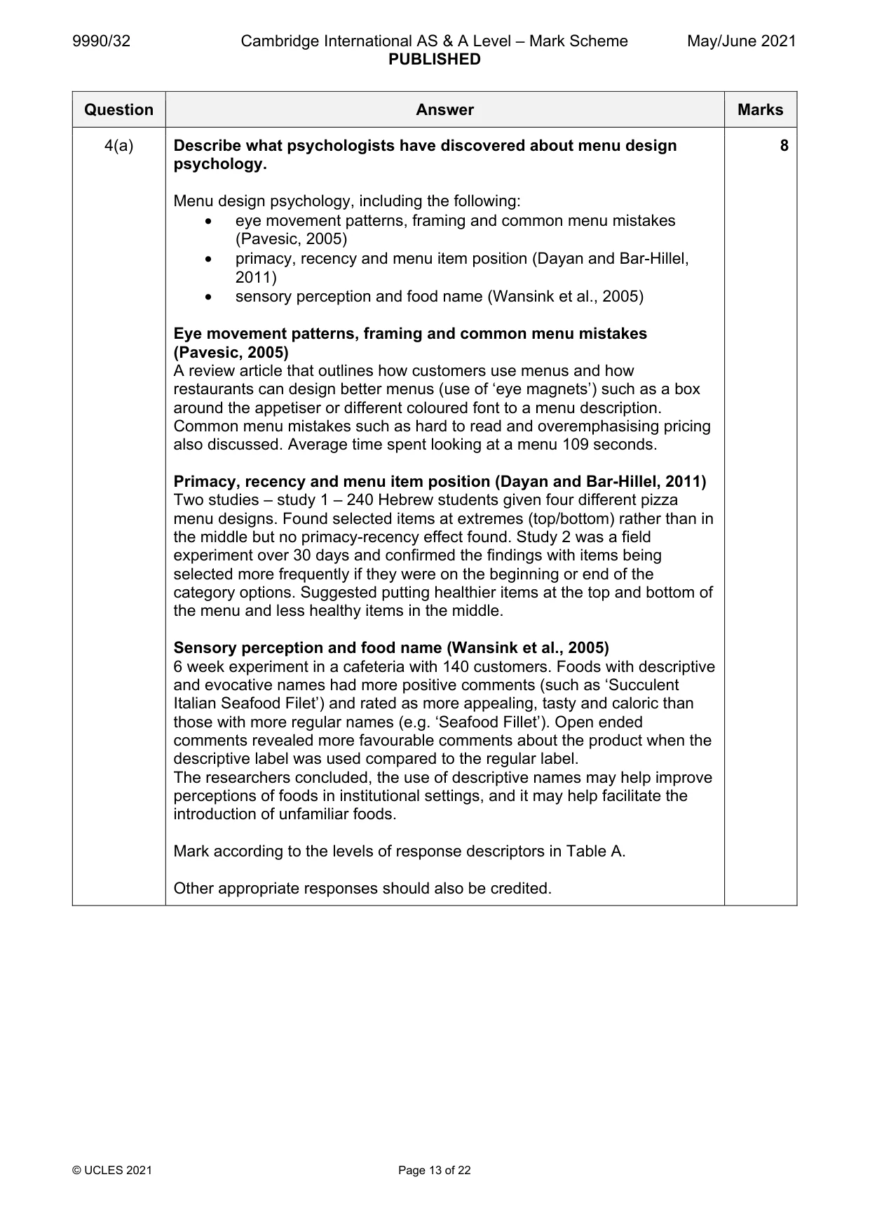 Mark scheme, page 13 of 22