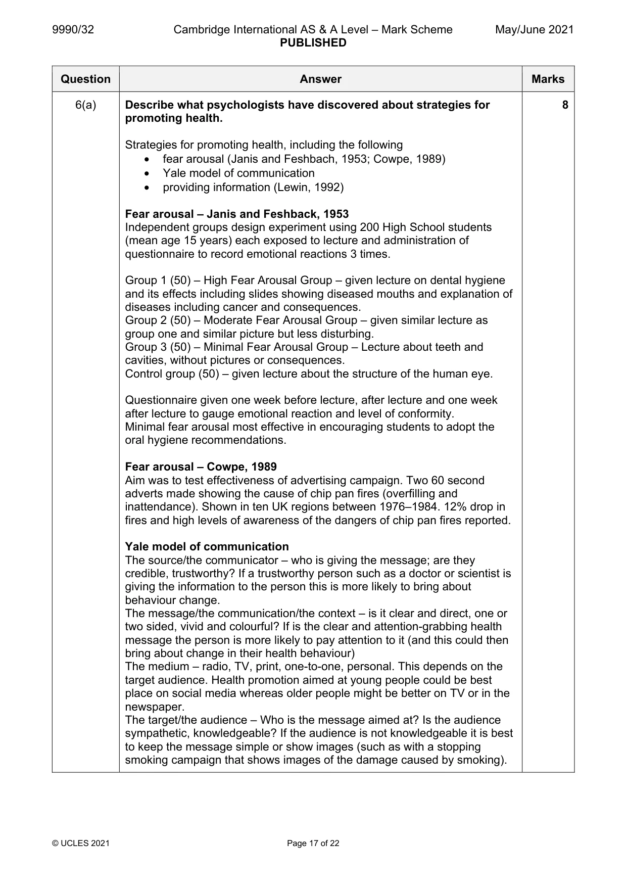 Mark scheme, page 17 of 22