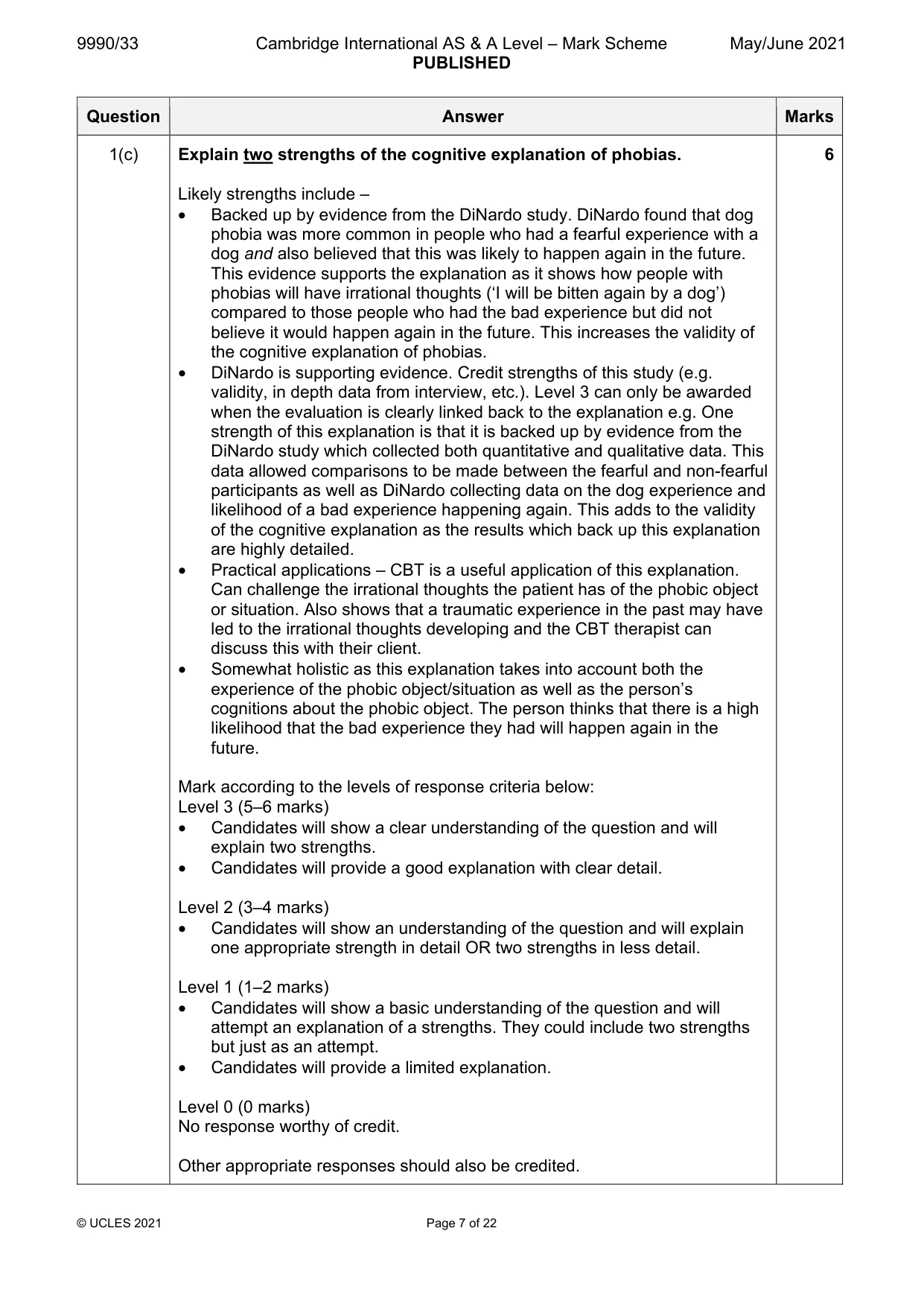 Mark scheme, page 7 of 22