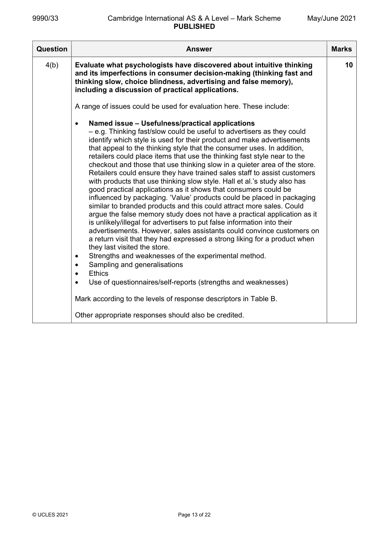 Mark scheme, page 13 of 22