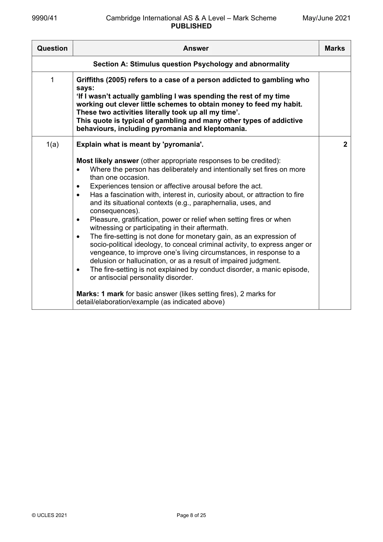 Mark scheme, page 8 of 25