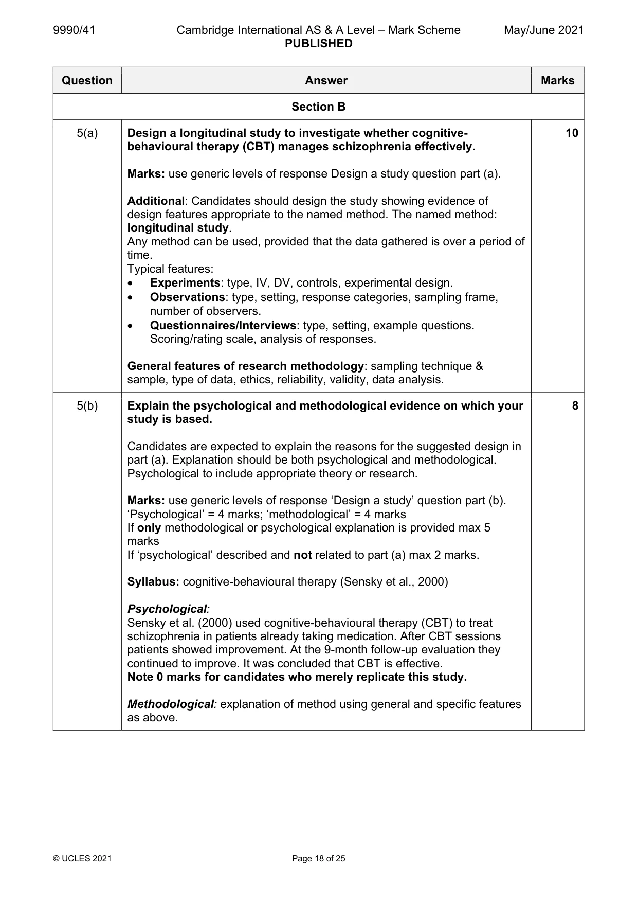Mark scheme, page 18 of 25